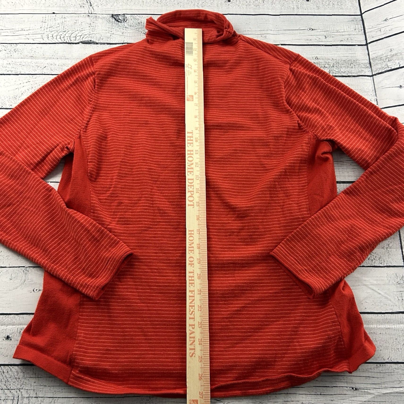 CO Duluth Trading Co Coolmax Striped Turtleneck Light Sweater Women XL Orange Size XL / US 12-14 / IT 48-50 - 2 Thumbnail