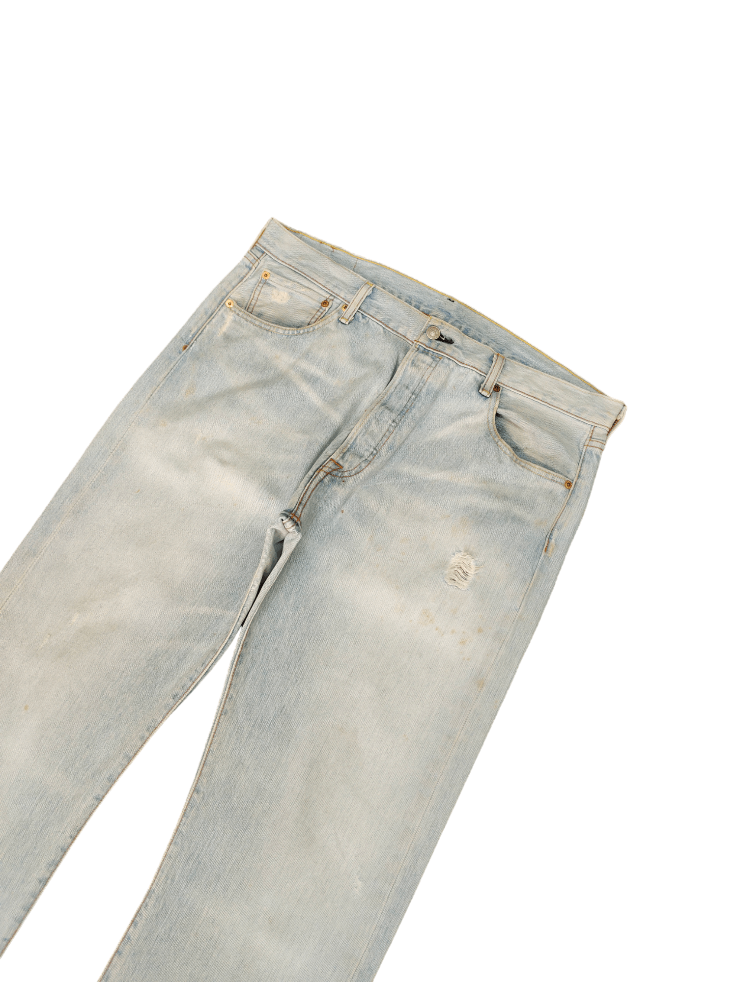 Levi's Size 36x34 Vintage Levis 501 Light Wash Jeans Distressed Size US 36 / EU 52 - 5 Thumbnail