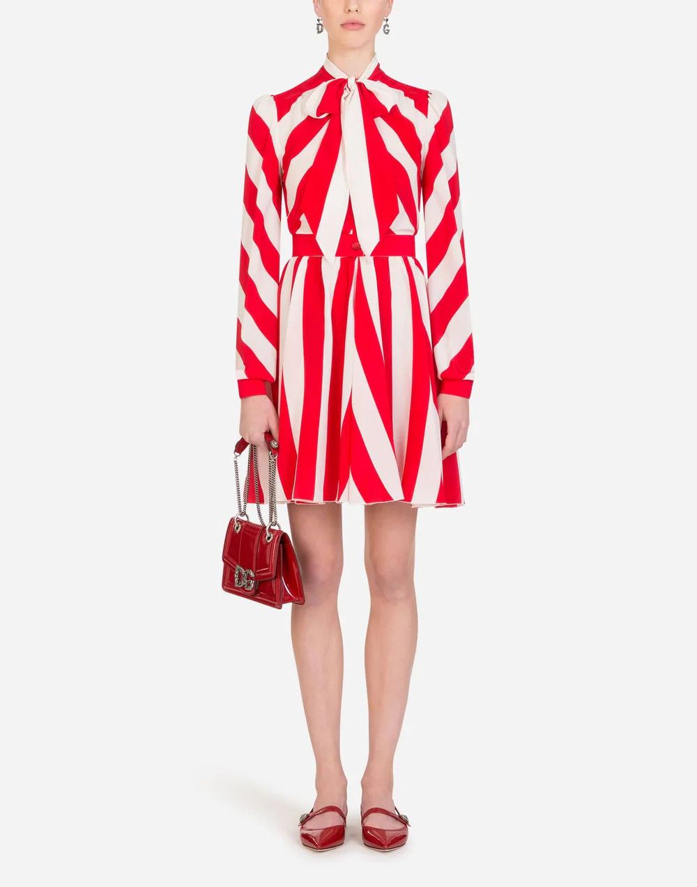 Dolce & Gabbana o1y0825 Mini Dress in Red/White Size S / US 4 / IT 40 - 4 Thumbnail