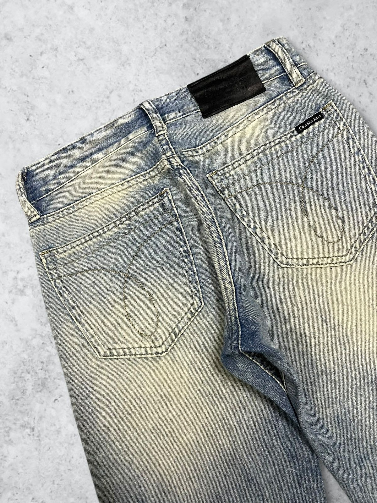 Calvin Klein Calvin Klein Faded Wash Sashiko Patches Y2K Straight Jeans Size US 29 - 8 Thumbnail