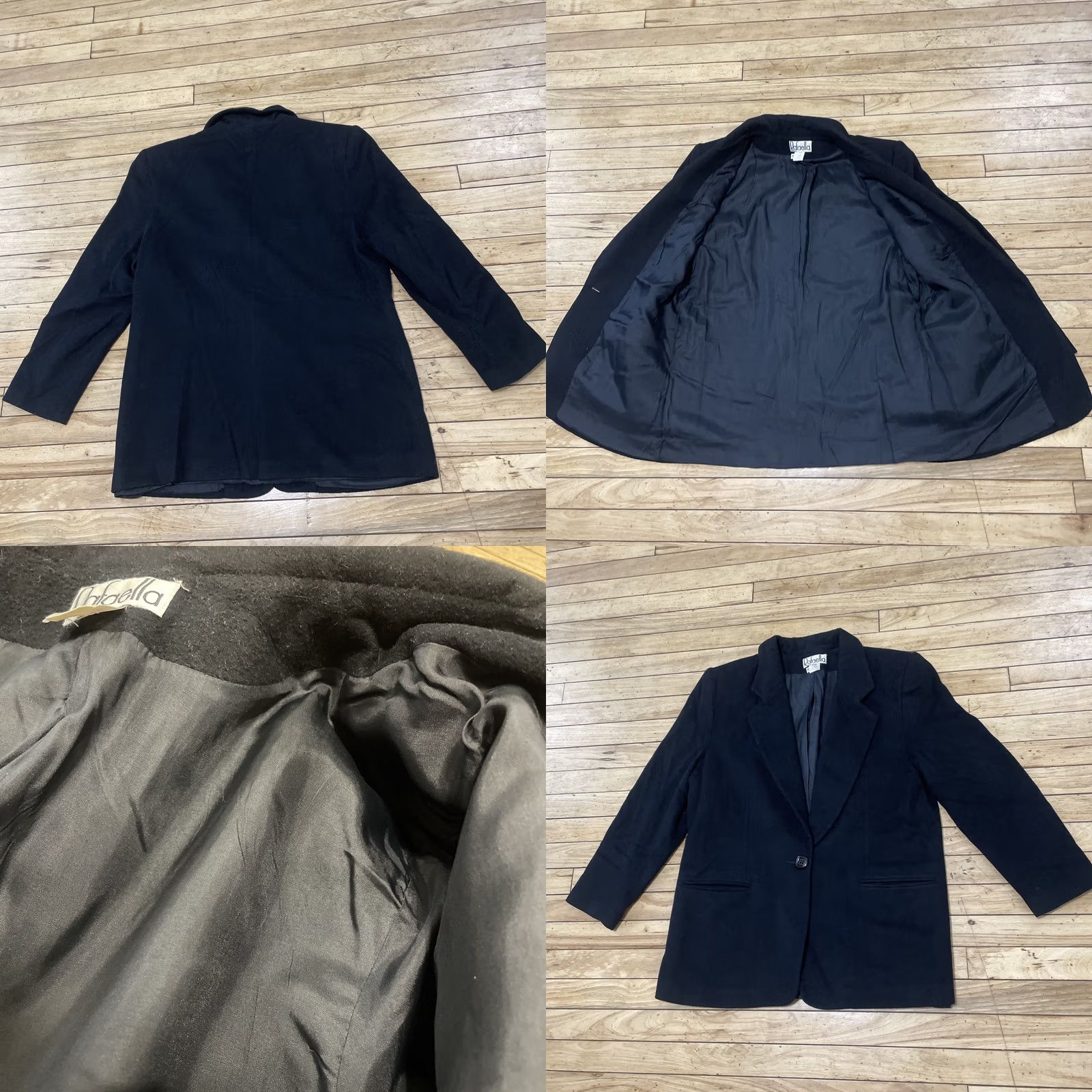 Vintage VINTAGE Rafaella Jacket Women 12 Black Wool Cashmere Minimal Blazer Coat Long Sleeve Button Lined 90s Professional Modern Size XL / US 12-14 / IT 48-50 - 10 Thumbnail