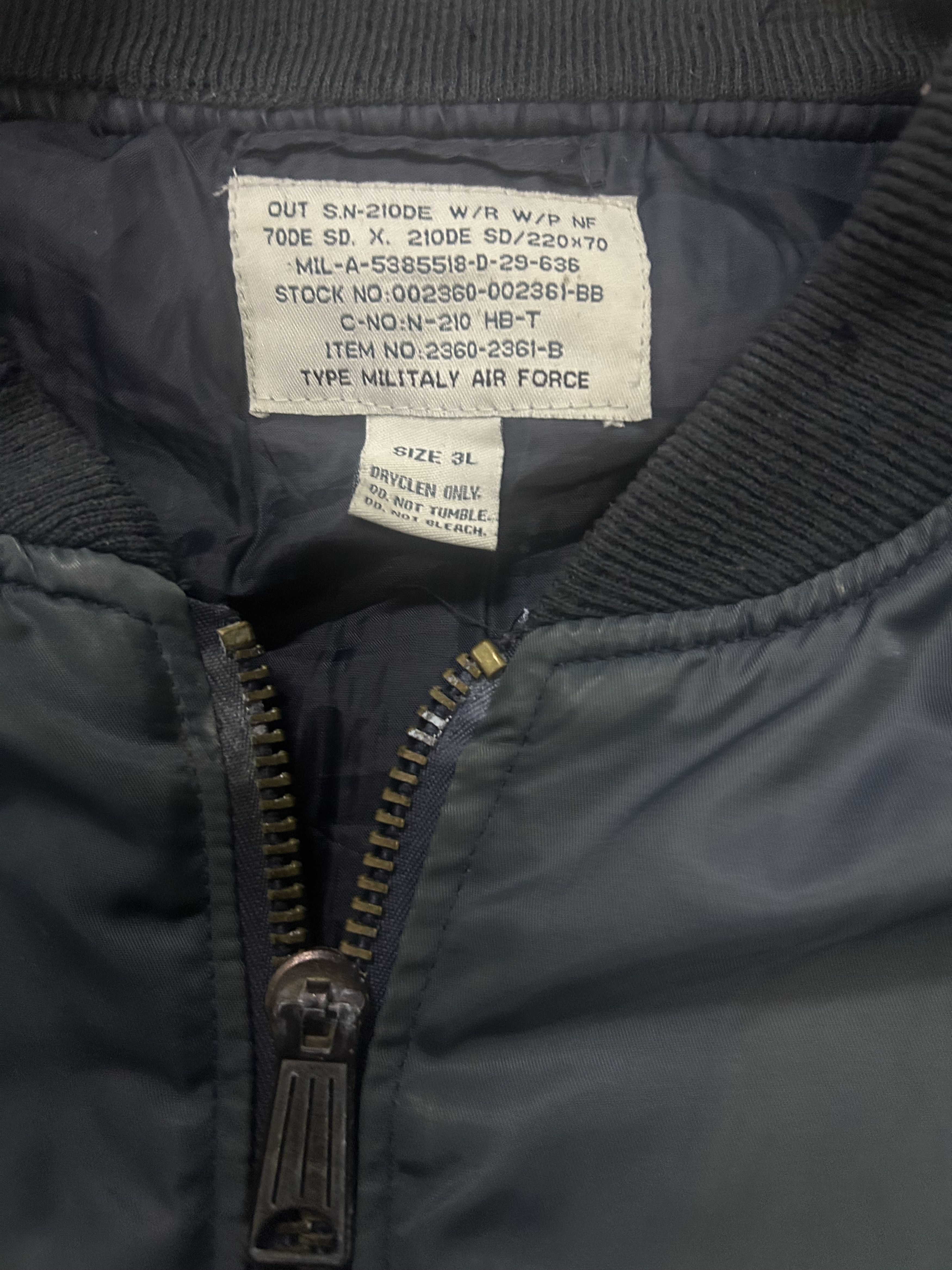 Vintage Over size Thrashed Faded Ma1 Flight Bomber ERD Grunge Size US XXL / EU 58 / 5 - 6 Thumbnail