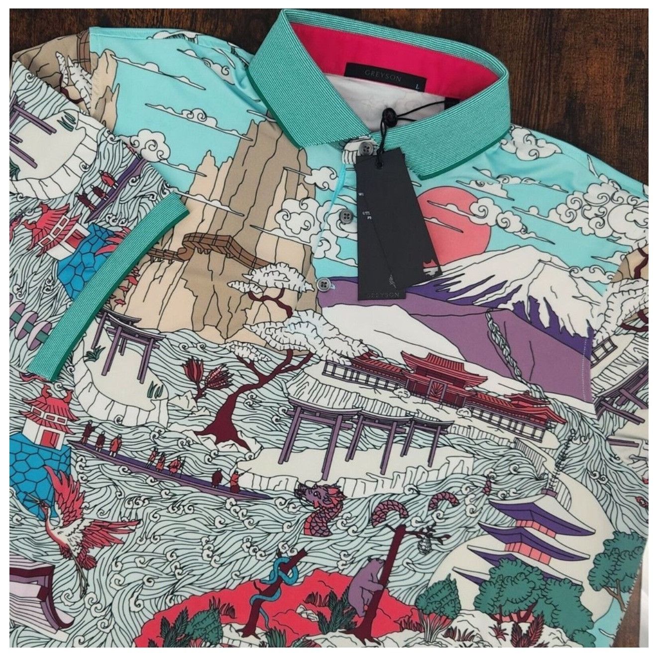Other Greyson Mens Forbidden City Polo Shirt - NWT - Size L Size US L / EU 52-54 / 3 - 1 Thumbnail
