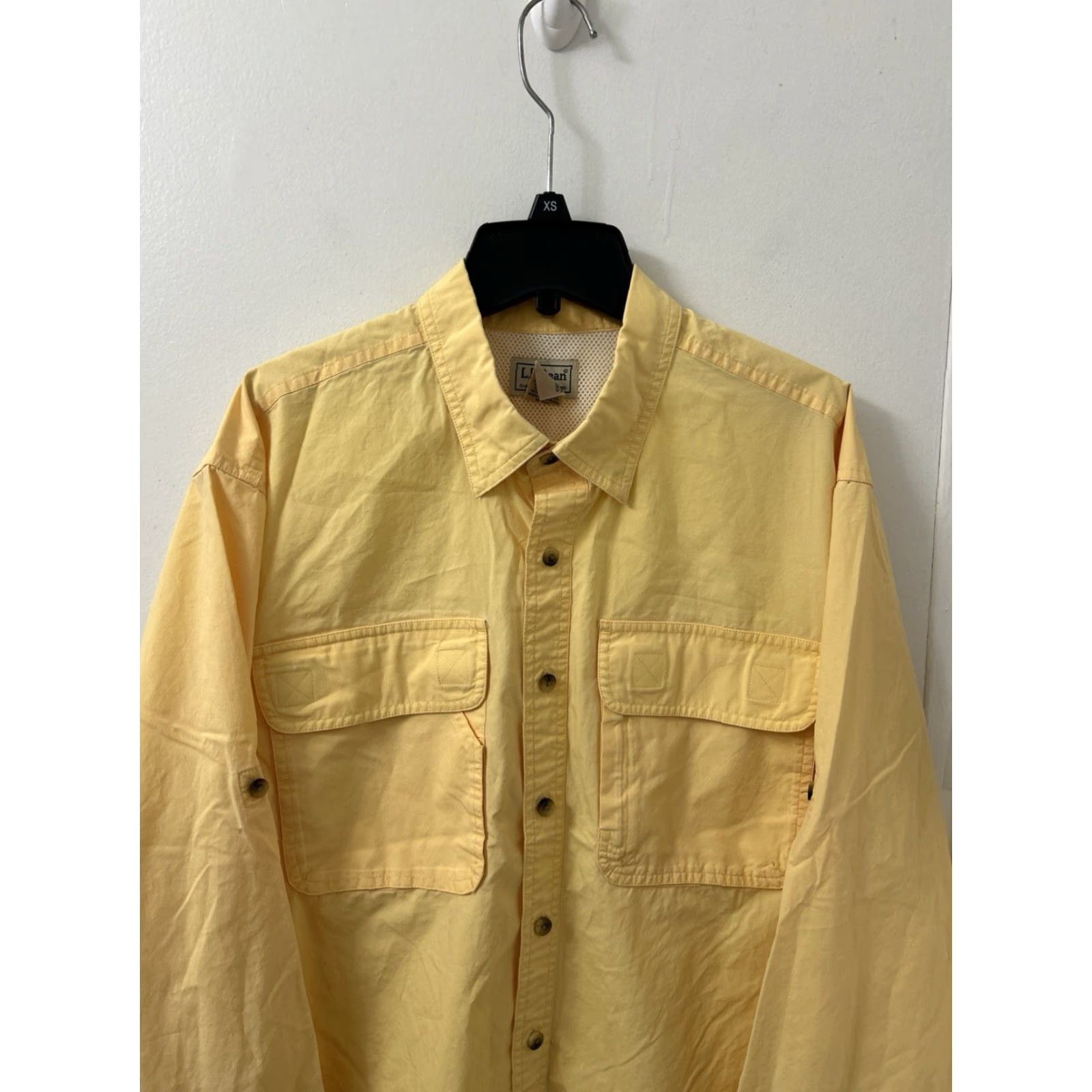 Vintage LL Bean Shirt Mens Large Yellow Button-Down Long Sleeve Pockets Breathable Fishing 261593 Size US L / EU 52-54 / 3 - 2 Thumbnail