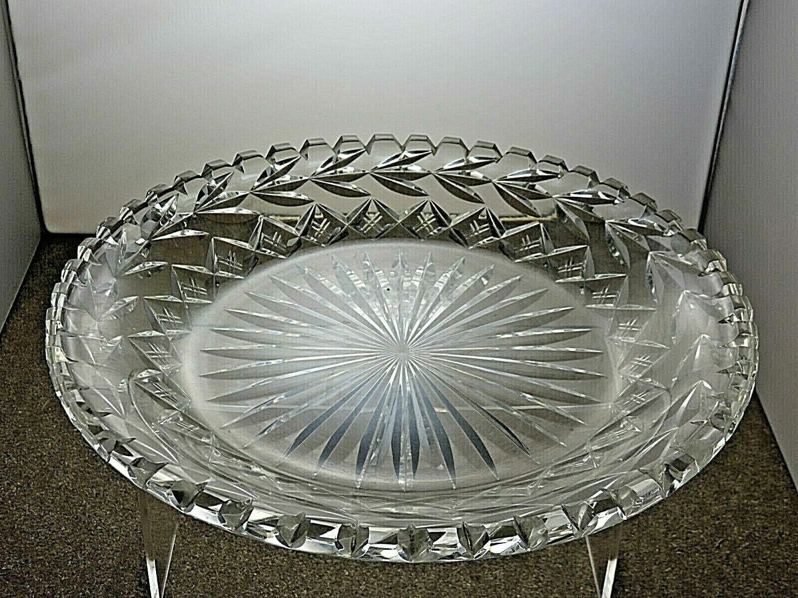 The Unbranded Brand Antique Lead Crystal Cut Glass Unique Rare Serving Tray Size ONE SIZE - 2 Thumbnail
