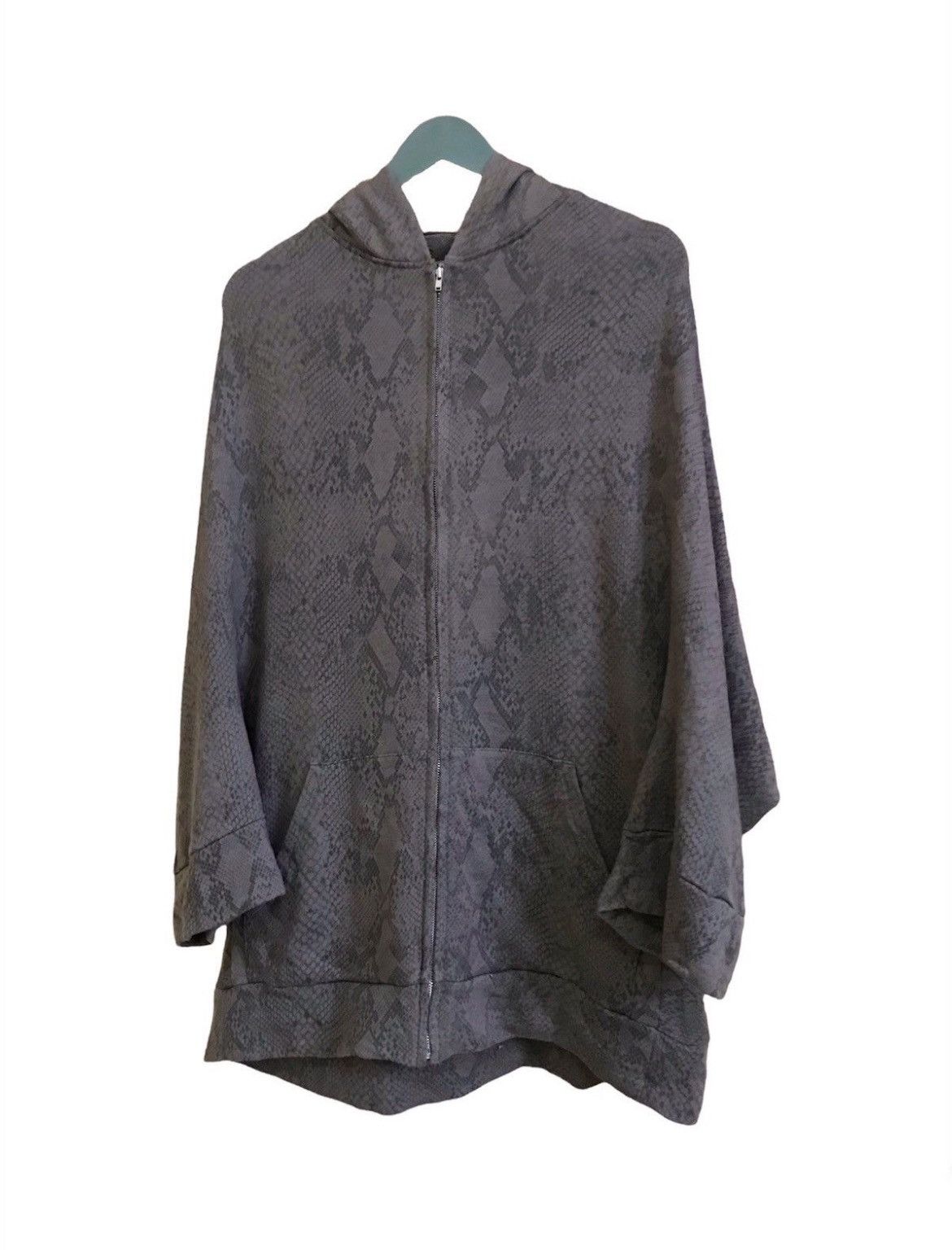 Yohji Yamamoto Lemi Feu Snake Skin Design Overprint Zipped Hoodie Size S / US 4 / IT 40 - 2 Thumbnail