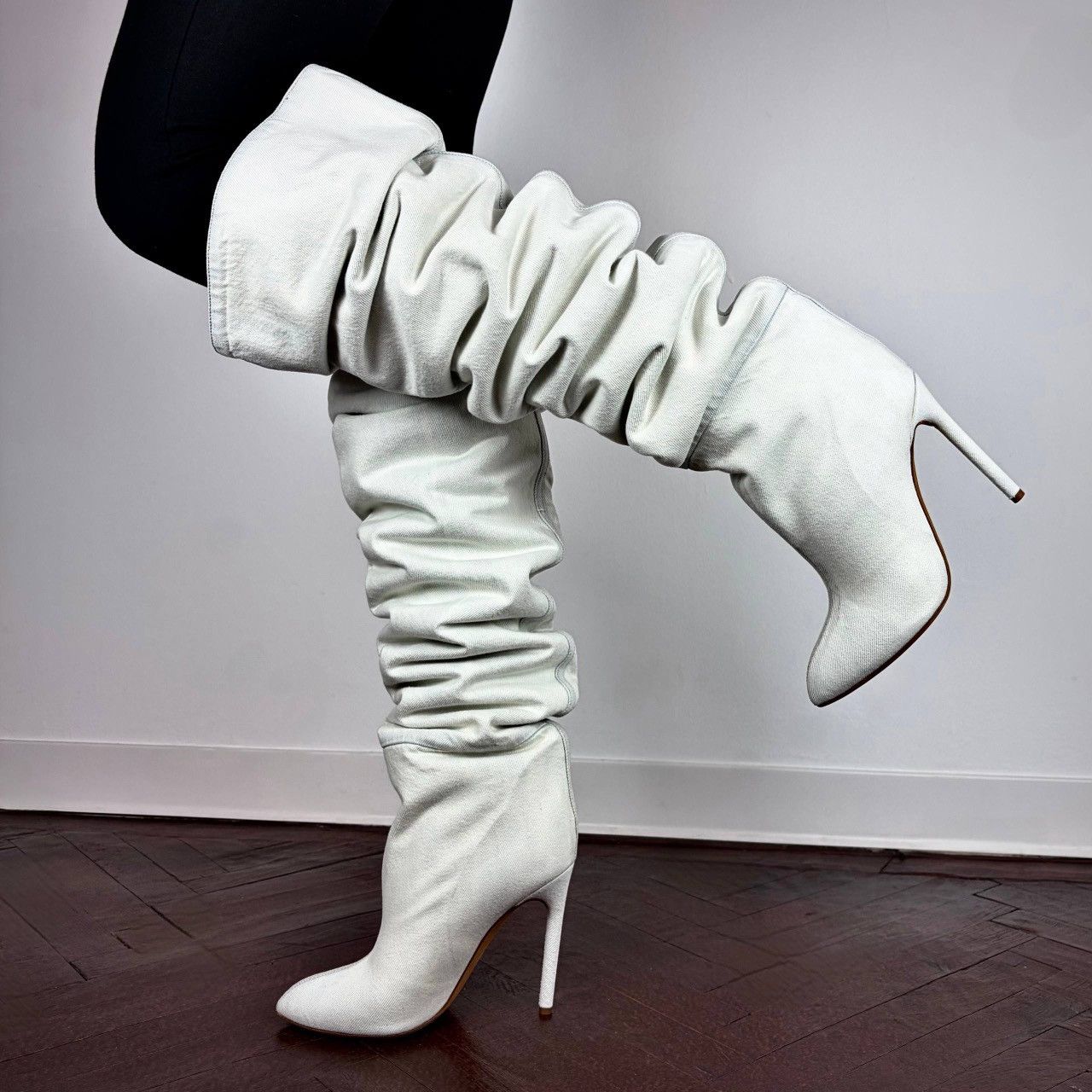 Yeezy 2016 Kanye West's YEEZY Season 4 bleached denim boots Size US 8 / IT 38 - 3 Thumbnail