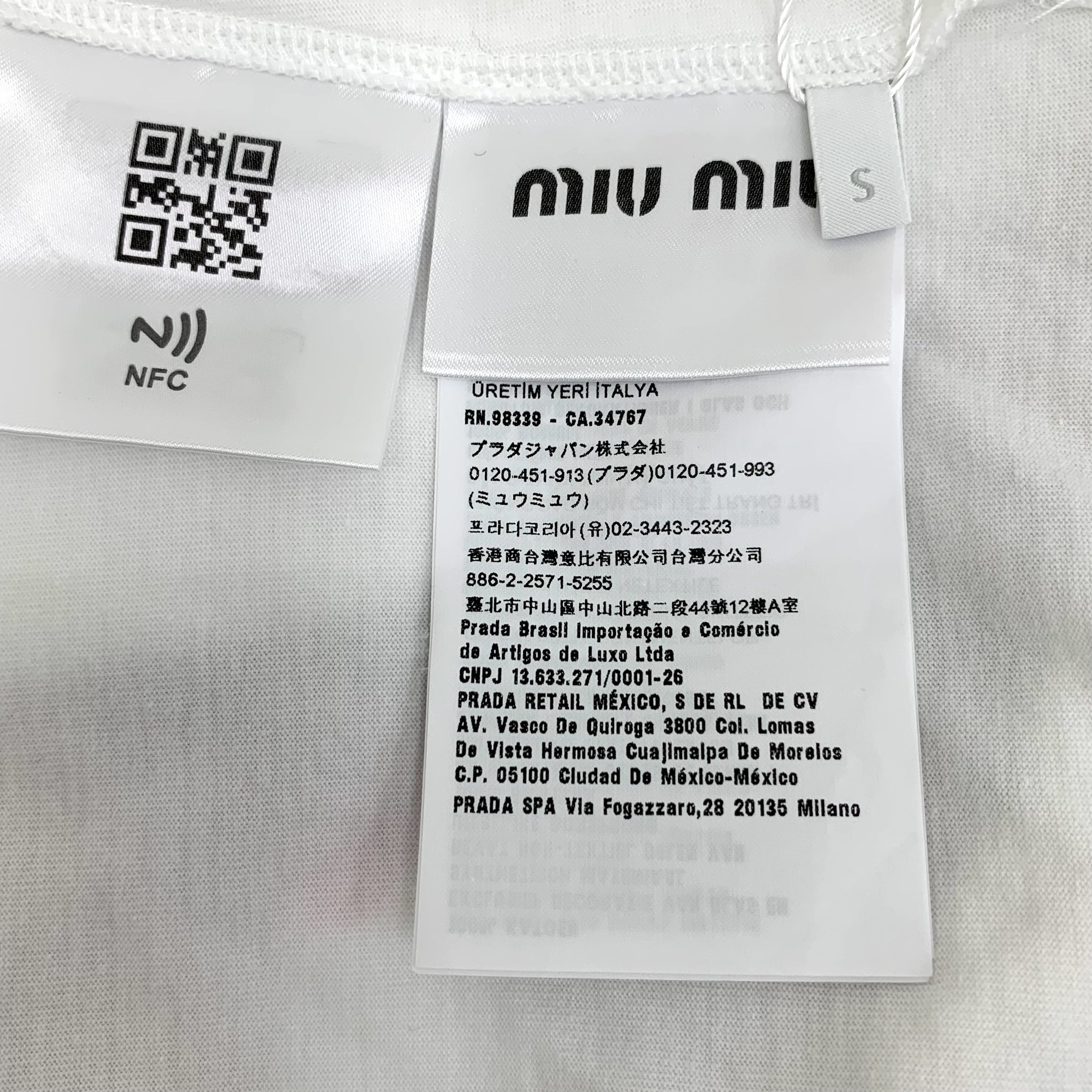 Miu Miu Fendi Colorblock Logo Jacquard Knit Short Sleeve Sweater M Size S / US 4 / IT 40 - 4 Thumbnail
