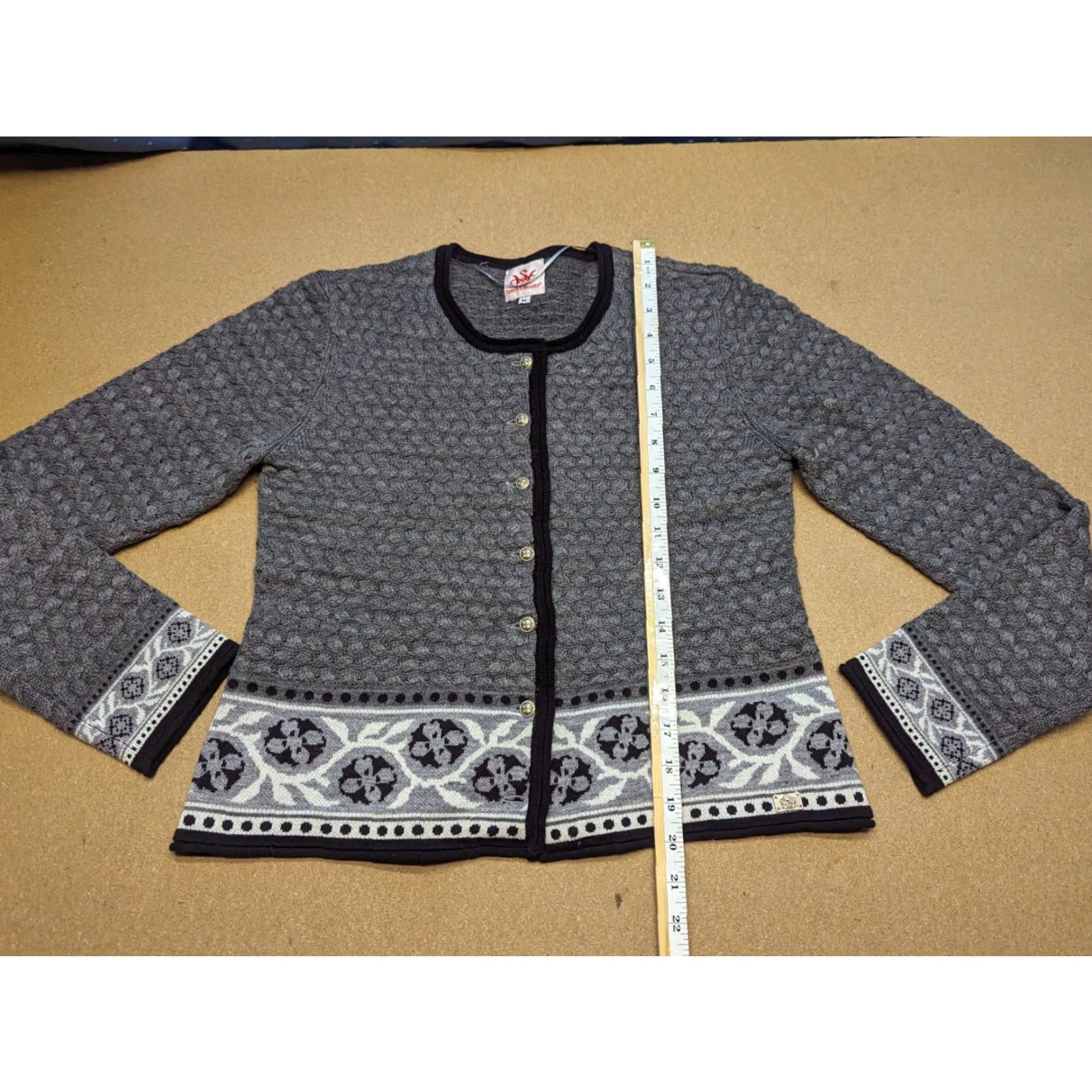 Vintage Spieth & Wensky Womens Cardigan Medium Wool Blend Round Gray Buttons Knit Size M / US 6-8 / IT 42-44 - 5 Thumbnail
