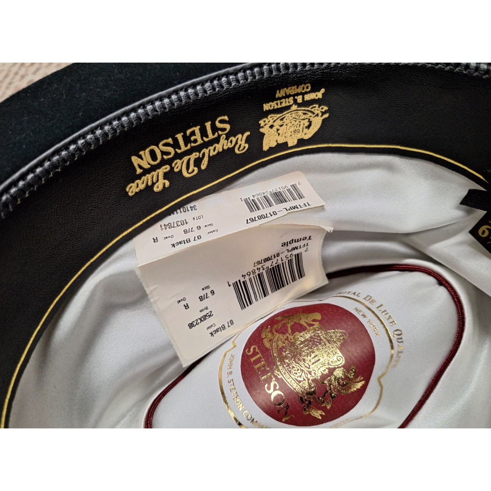 Stetson VINTAGE Stetson Fedora Black 6 7/8" 55 Royal Deluxe 6 7/8" Fedora Mens Black Size ONE SIZE - 8 Thumbnail