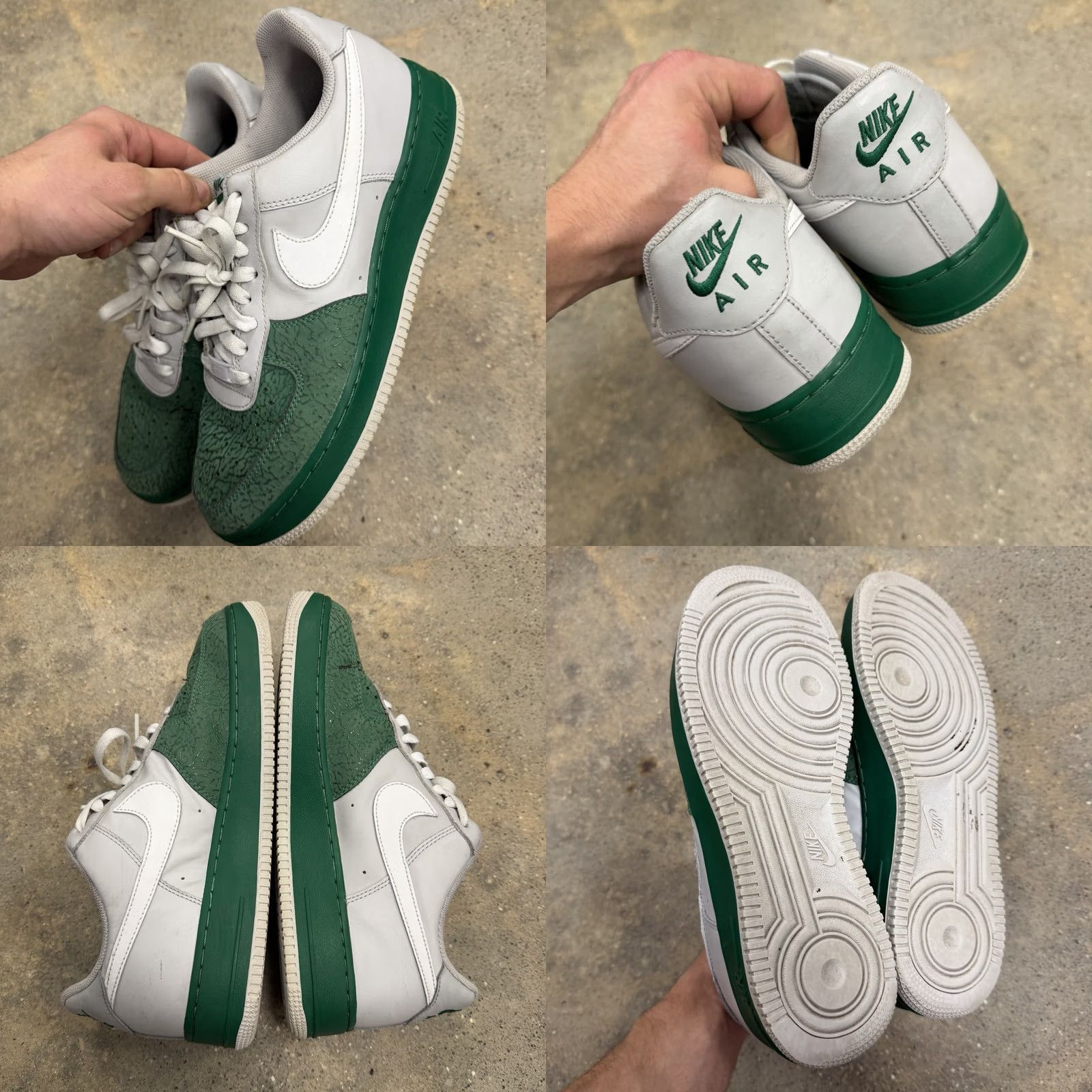 Nike VINTAGE Nike Air Force 1 Mens 9.5 Low Green White Gray 317295-013 Sneaker Mens Size US 9 / EU 42 - 8 Thumbnail