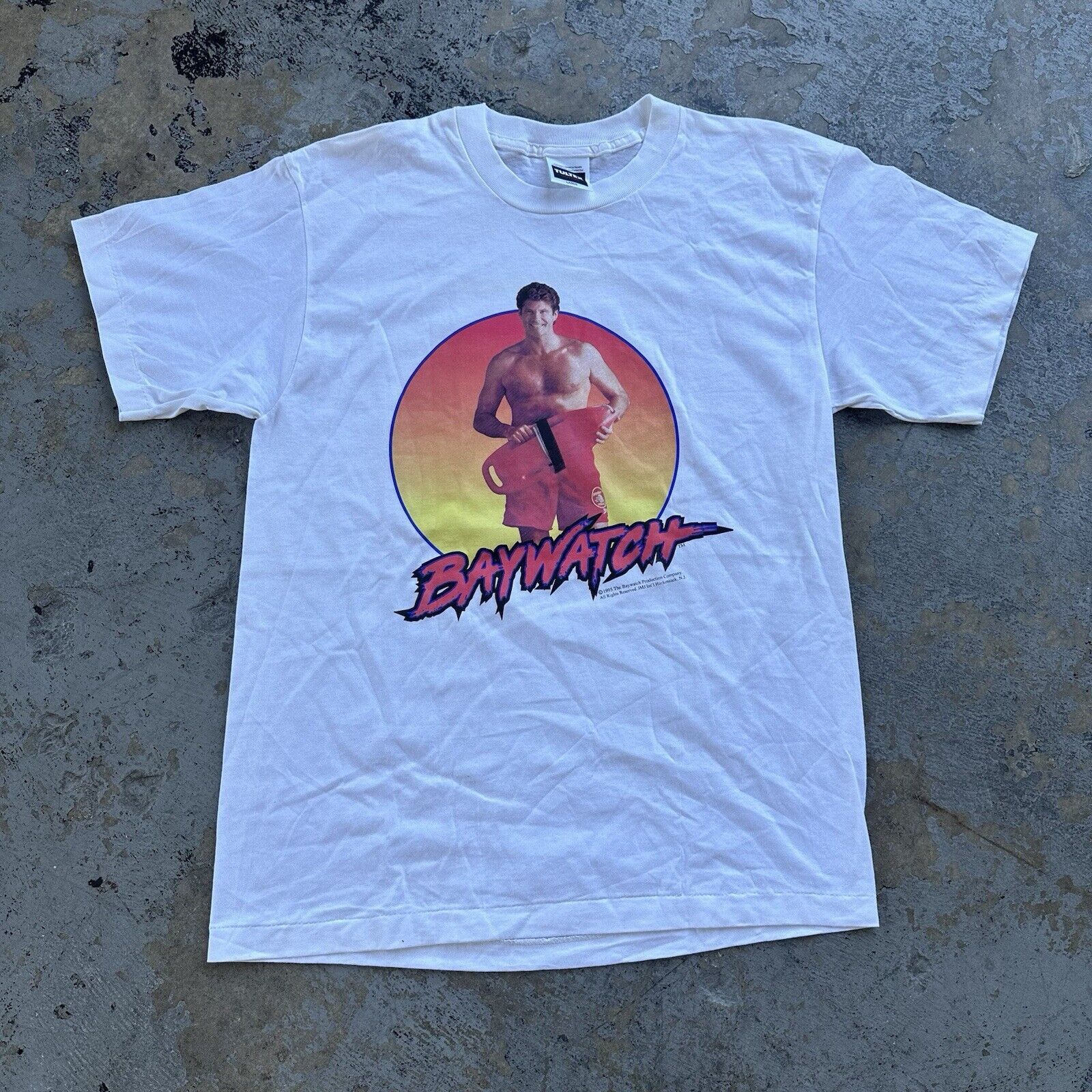 Vintage NWOT Vintage 1995 Baywatch David Hasselhoff TV Show T-Shirt Size US L / EU 52-54 / 3 - 2 Thumbnail