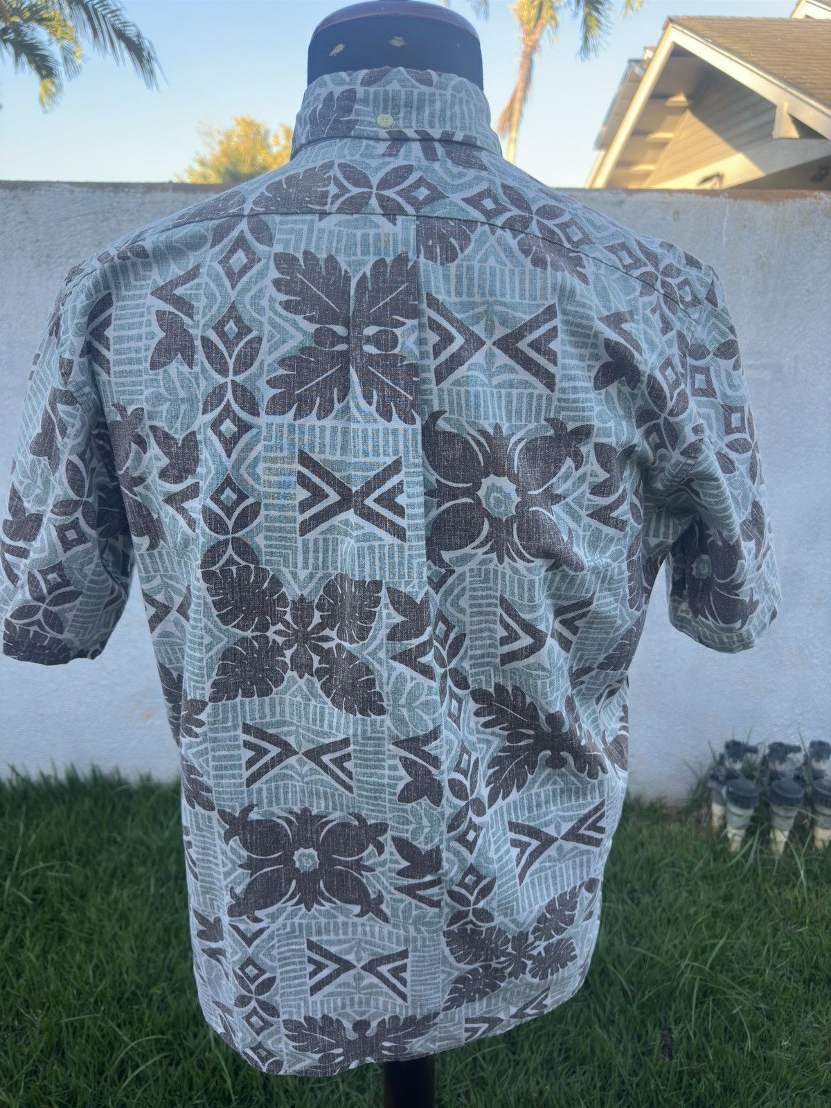 Reyn Spooner PreOwned Reyn Spooner Green/Brown Hawaiian Print Men's M Size US M / EU 48-50 / 2 - 2 Thumbnail