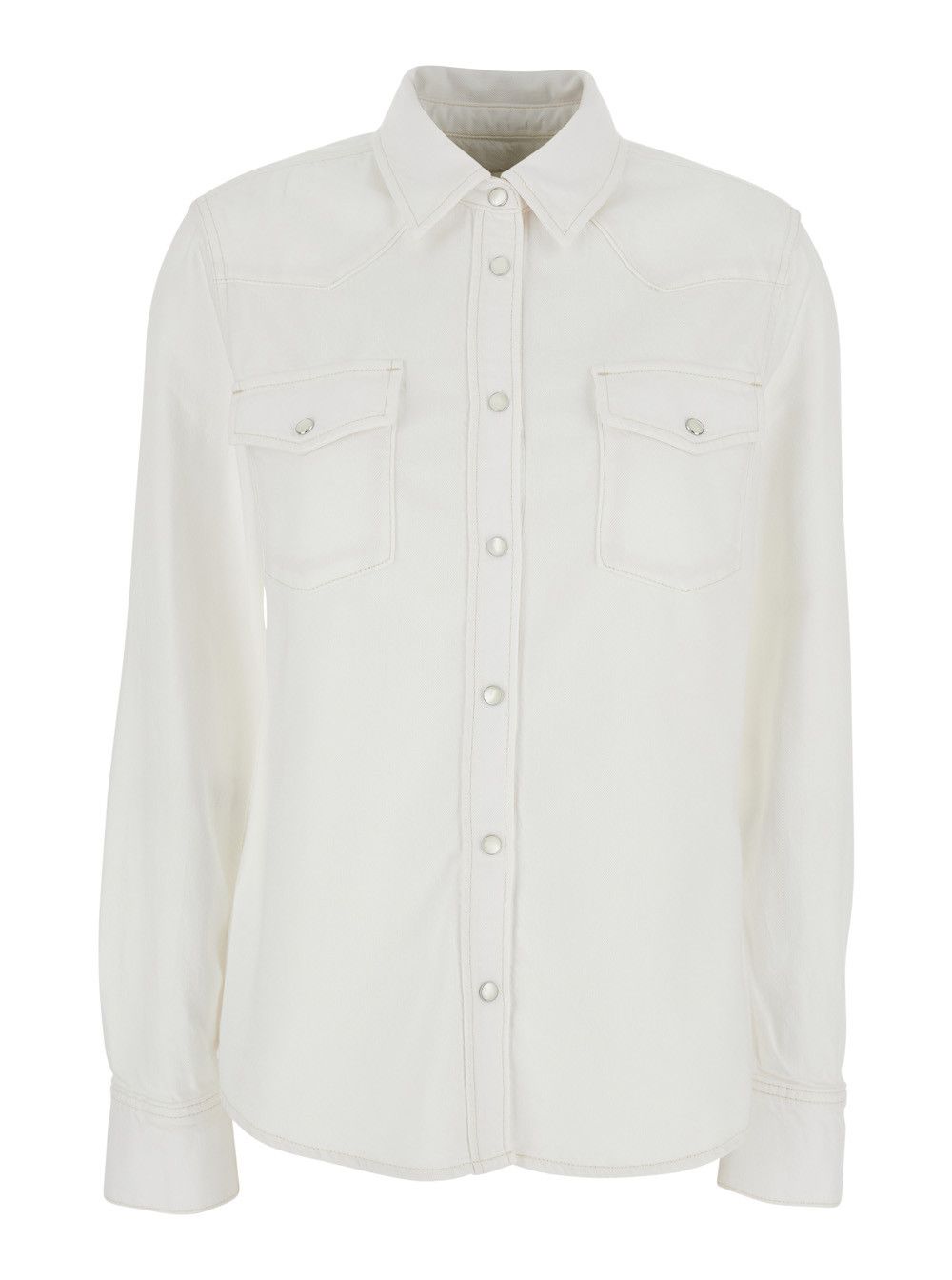 Frame White Shirt with Classic Collar and Two Front Pockets for Women Size S / US 4 / IT 40 - 1 Thumbnail