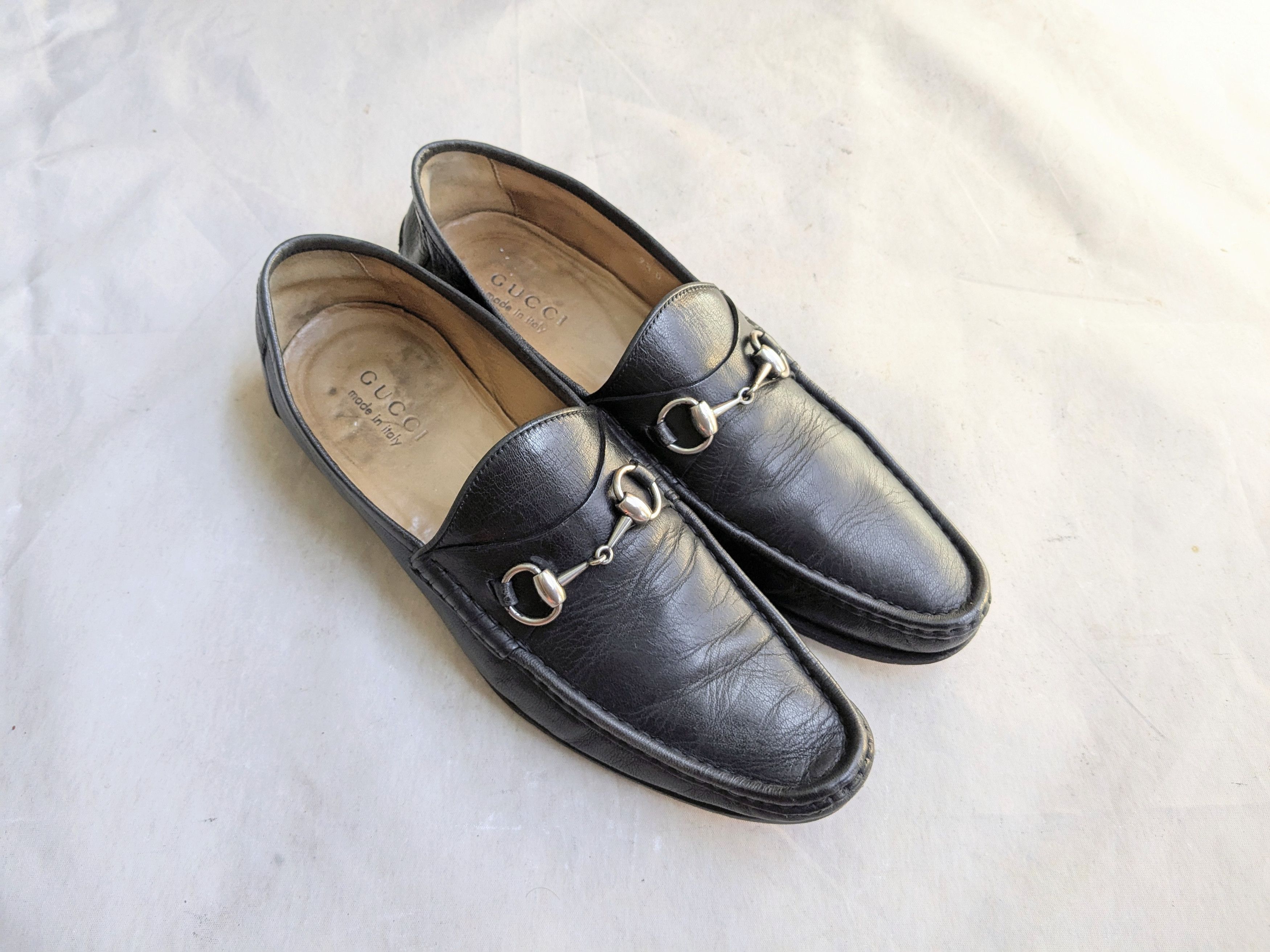Gucci Horsebit Loafers Black Leather 9.5 Slip On