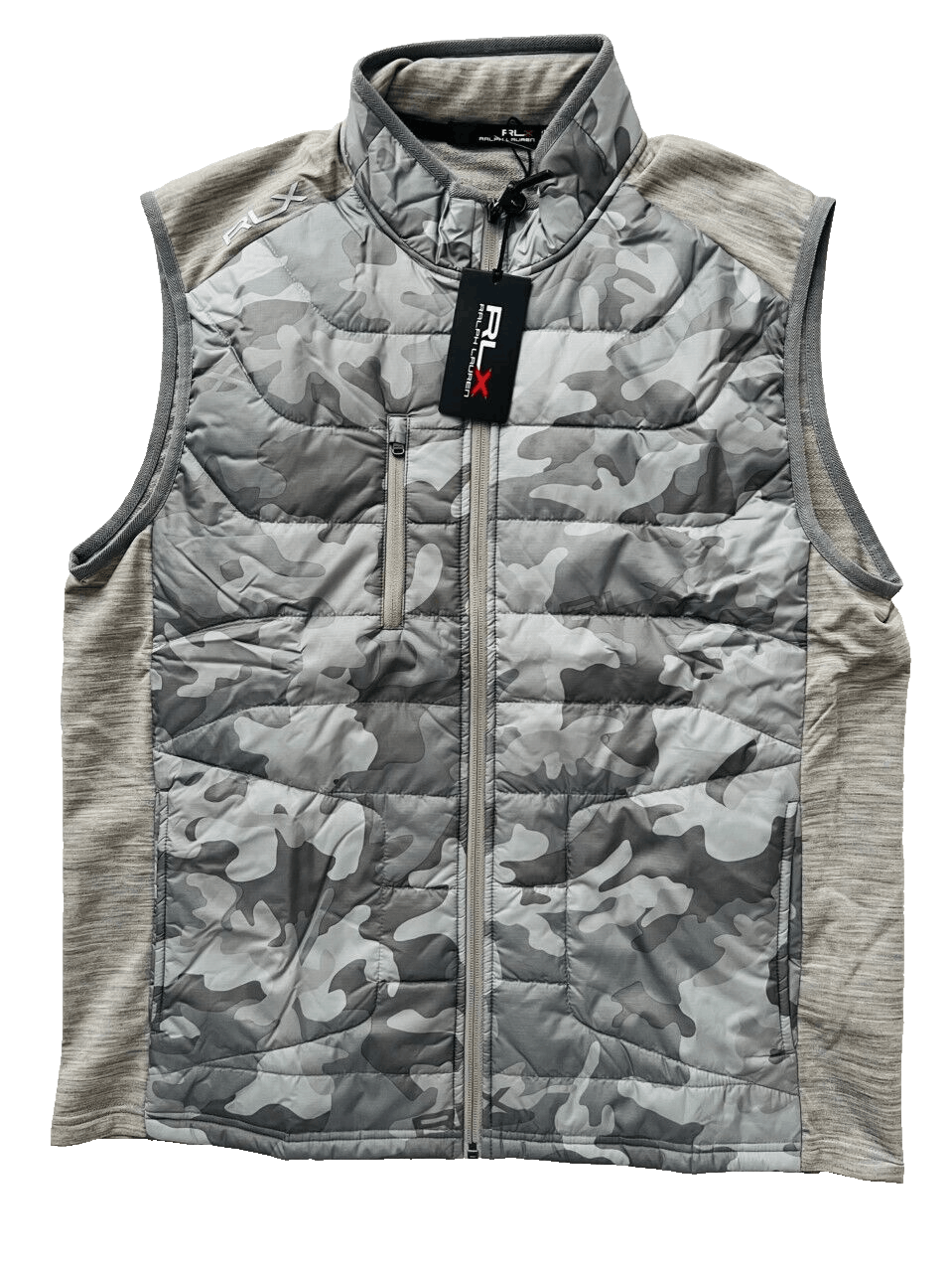 image of Ralph Lauren Sport Rlx Ralph Laurent The Cliffs Quilted Vest Camo Grey ( XL ), Men's