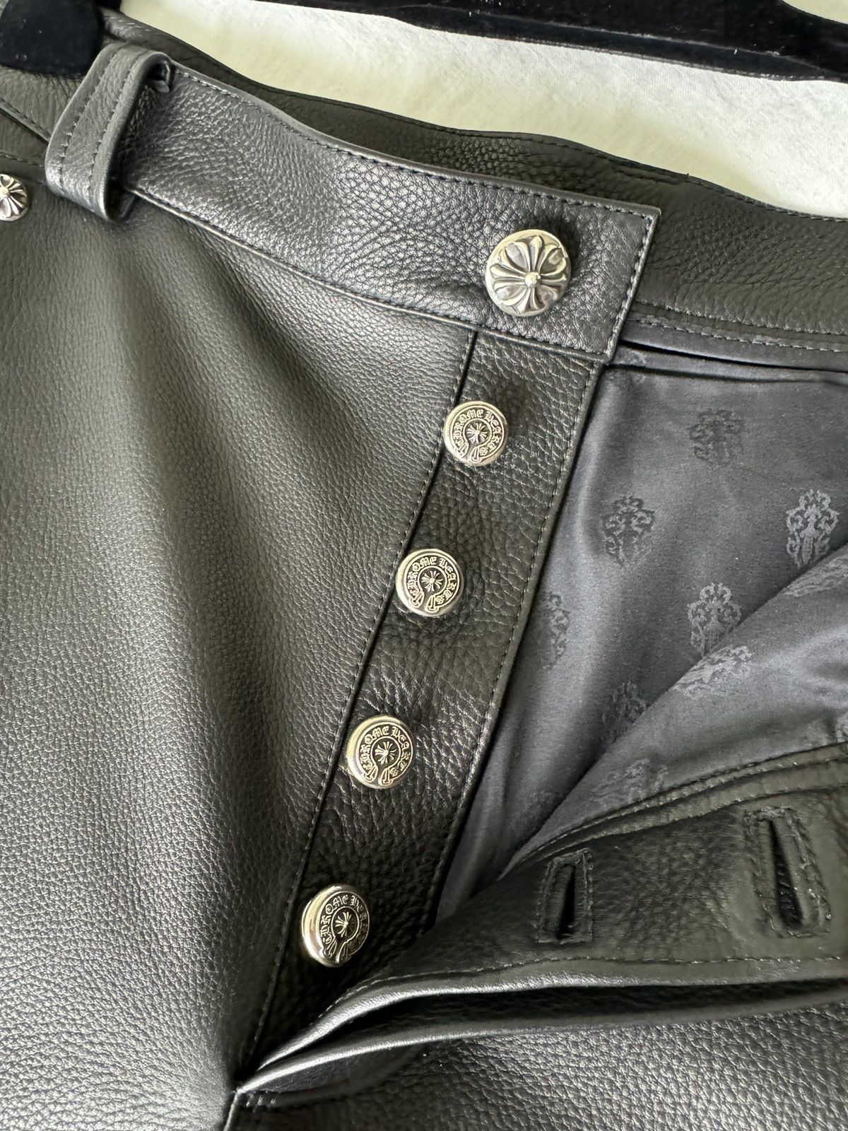 Chrome Hearts CHROME HEARTS LEATHER CARPENTER PANTS VERY RARE Size US 34 / EU 50 - 11 Thumbnail