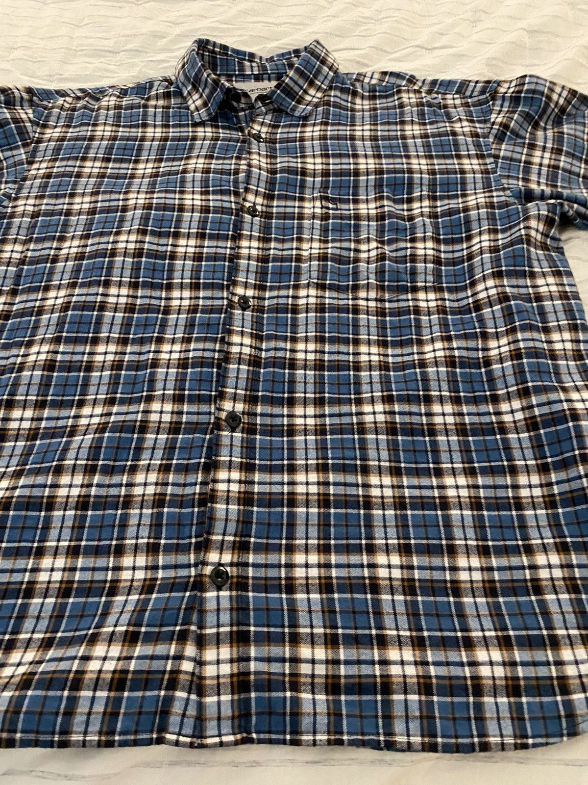 Carhartt WIP L/S Yuma Blue Plaid Shirt XL Menswear