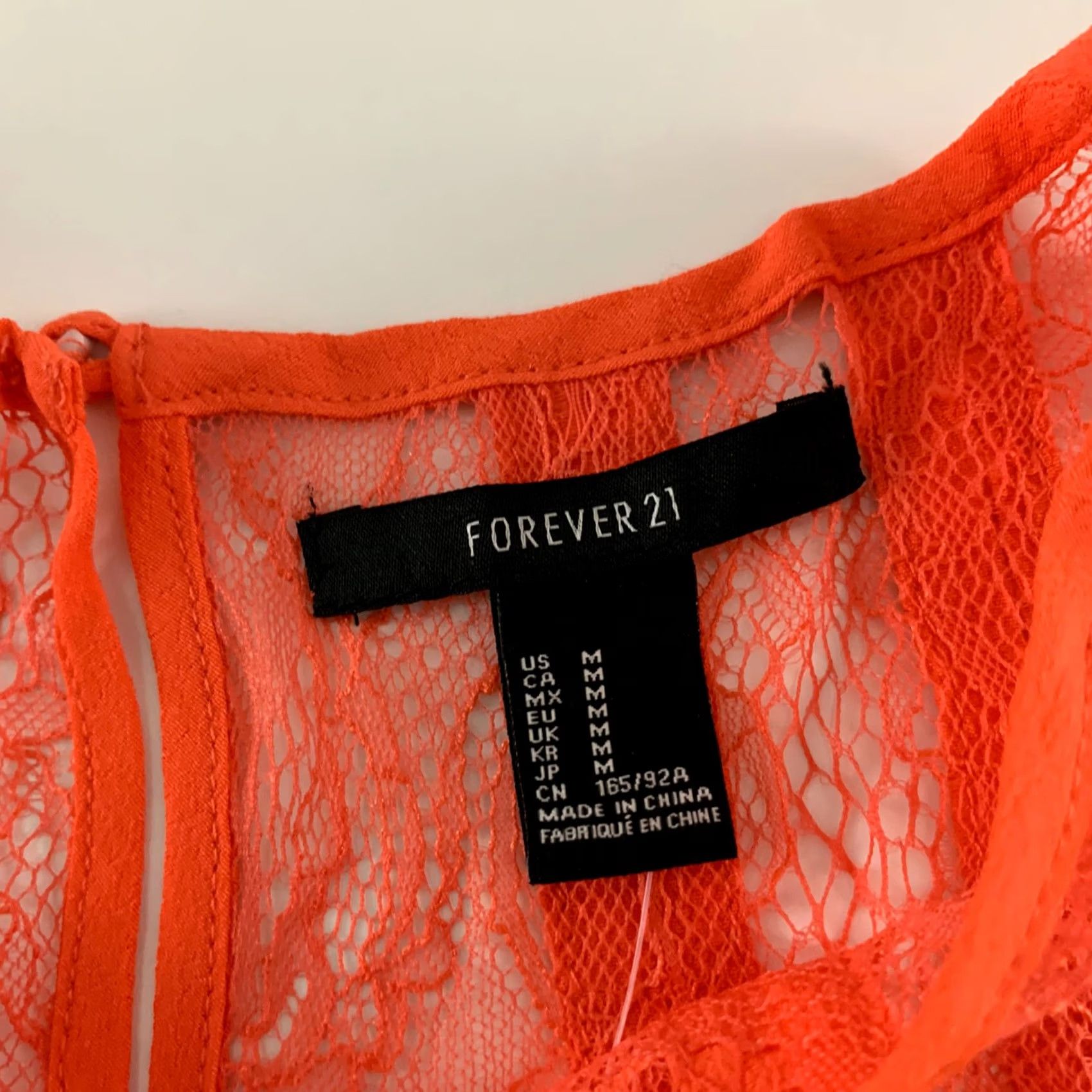 Forever 21 FOREVER 21 Tank Dress Sleeveless Lace Accents Women's Medium Peach Orange Dress Size M / US 6-8 / IT 42-44 - 3 Thumbnail