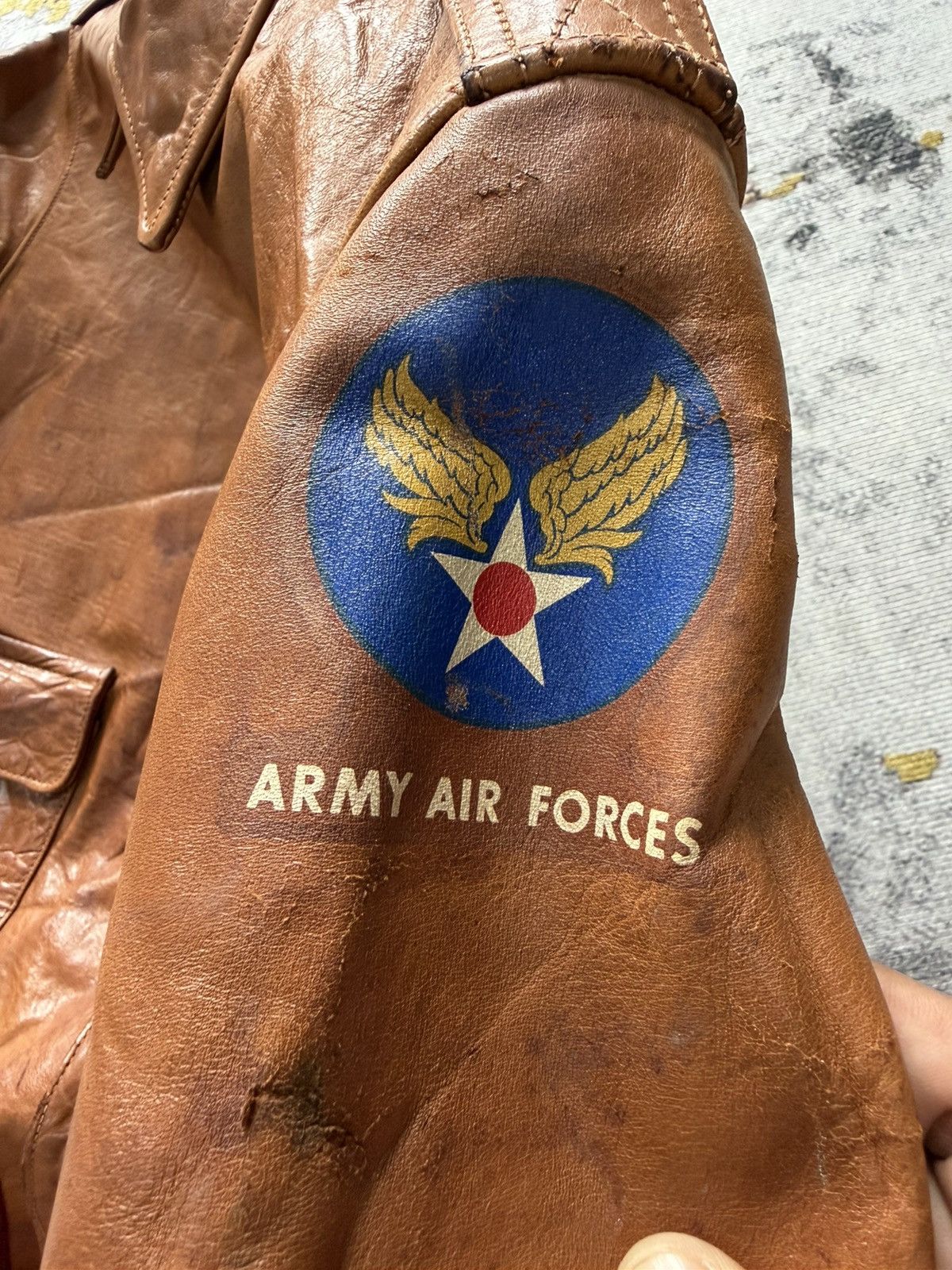 Vintage The Real Mccoy’s A-2 Flight Distressed Jacket in Brown, Men's — image 4 of 6