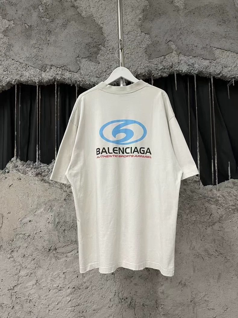 Balenciaga Balenciaga Blue White Sports Short Sleeve Shirt-2505 Size US S / EU 44-46 / 1 - 2 Thumbnail