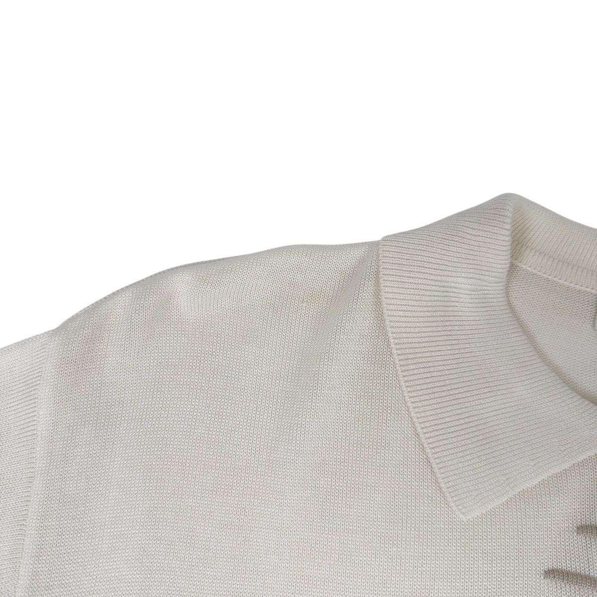 Vintage Vintage INSERCH Knit Polo Shirt Cream Geometric Pattern 90s Size US L / EU 52-54 / 3 - 4 Thumbnail