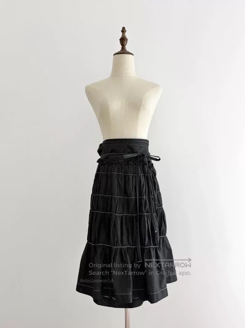 Comme des Garcons Comme Des Garcons size F Gathered Tie Wrap Skirt Size 22" - 5 Thumbnail