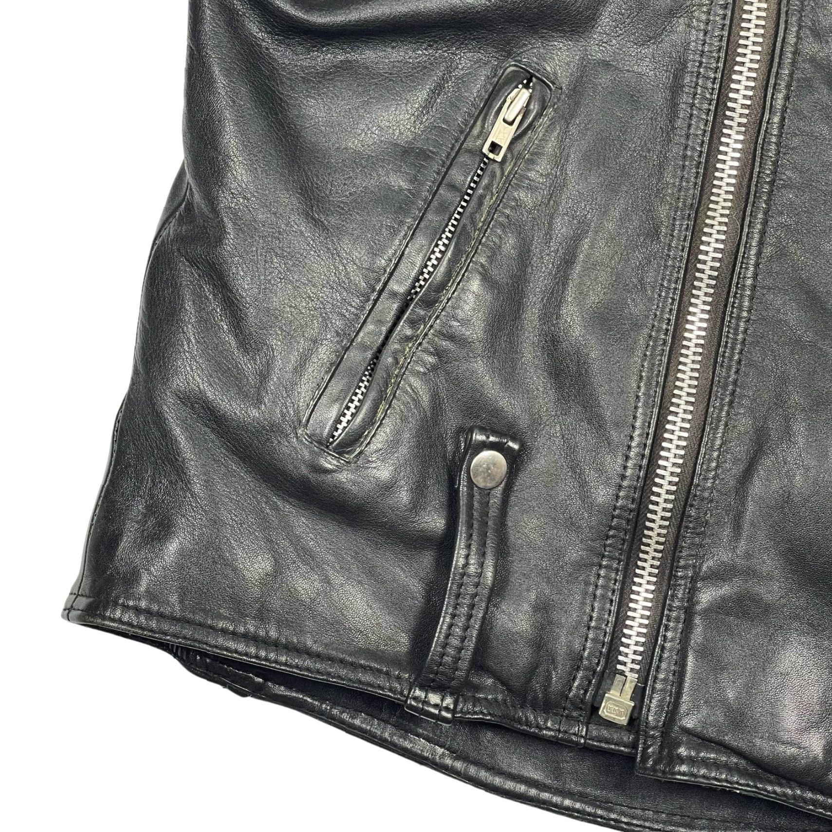 Harley Davidson VINTAGE Harley-Davidson Black Leather Motorcycle Jacket Men’s M Medium 42 Chest Solid Zip Full Collar Pockets Size US M / EU 48-50 / 2 - 4 Thumbnail