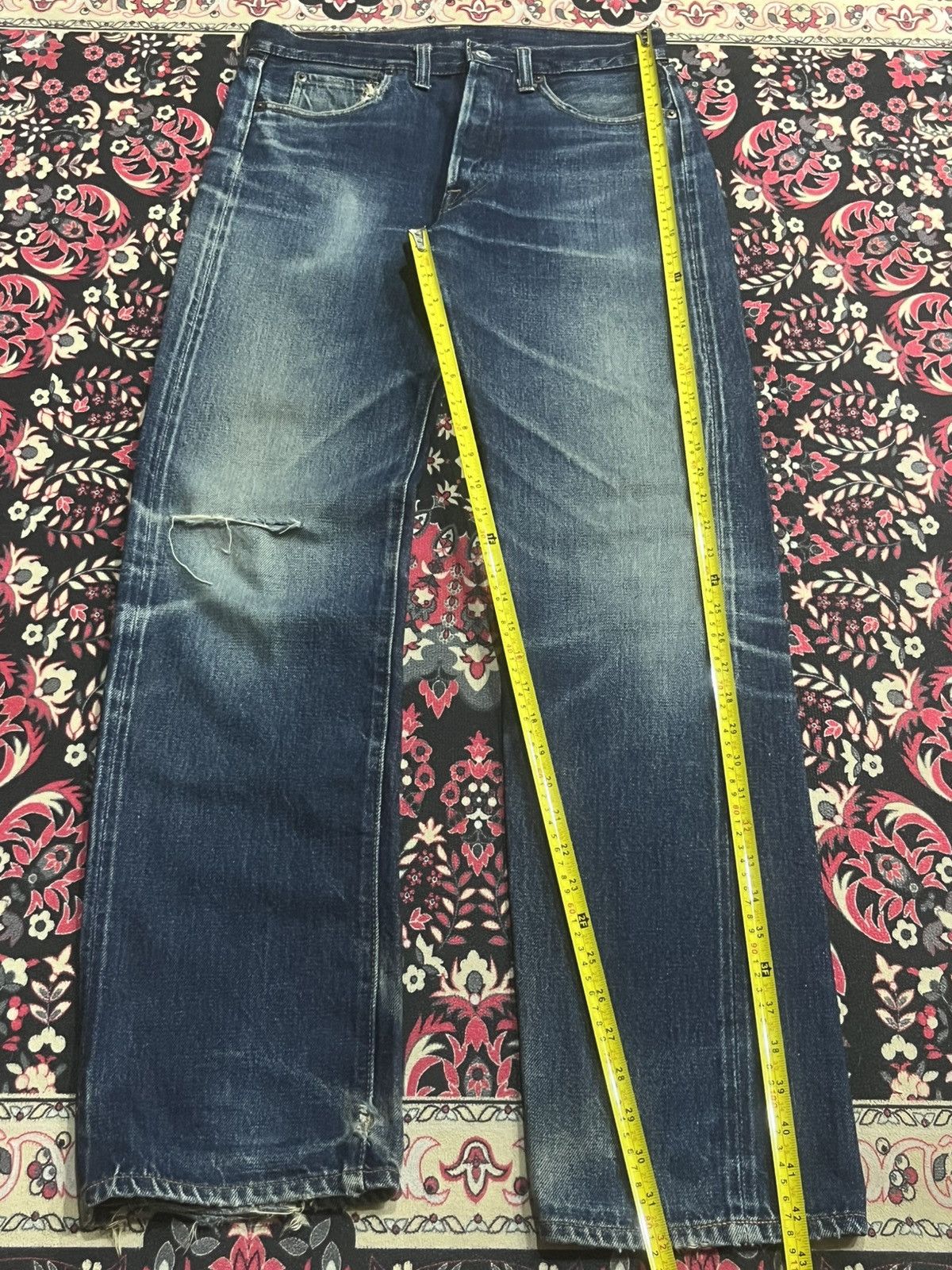 Denime Vintage Denime Blue Faded Washed Distressed Selvedge Jeans Size US 30 / EU 46 - 15 Thumbnail