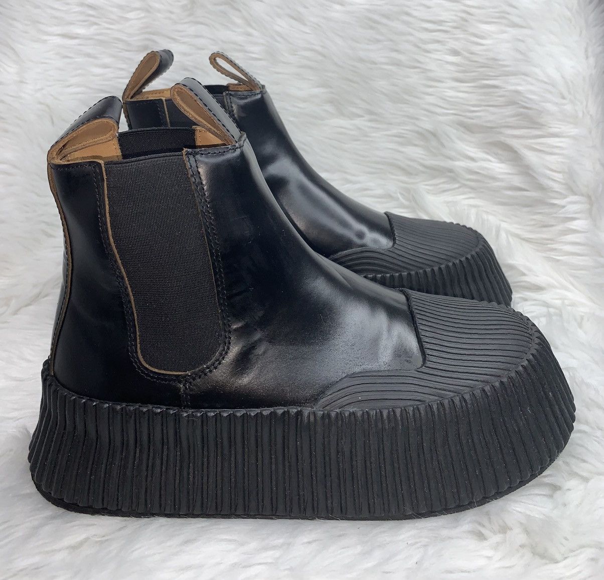 Jil Sander Jil Sander Ribbed Sole Leather Chelsea Boots Size US 5 / IT 35 - 4 Thumbnail