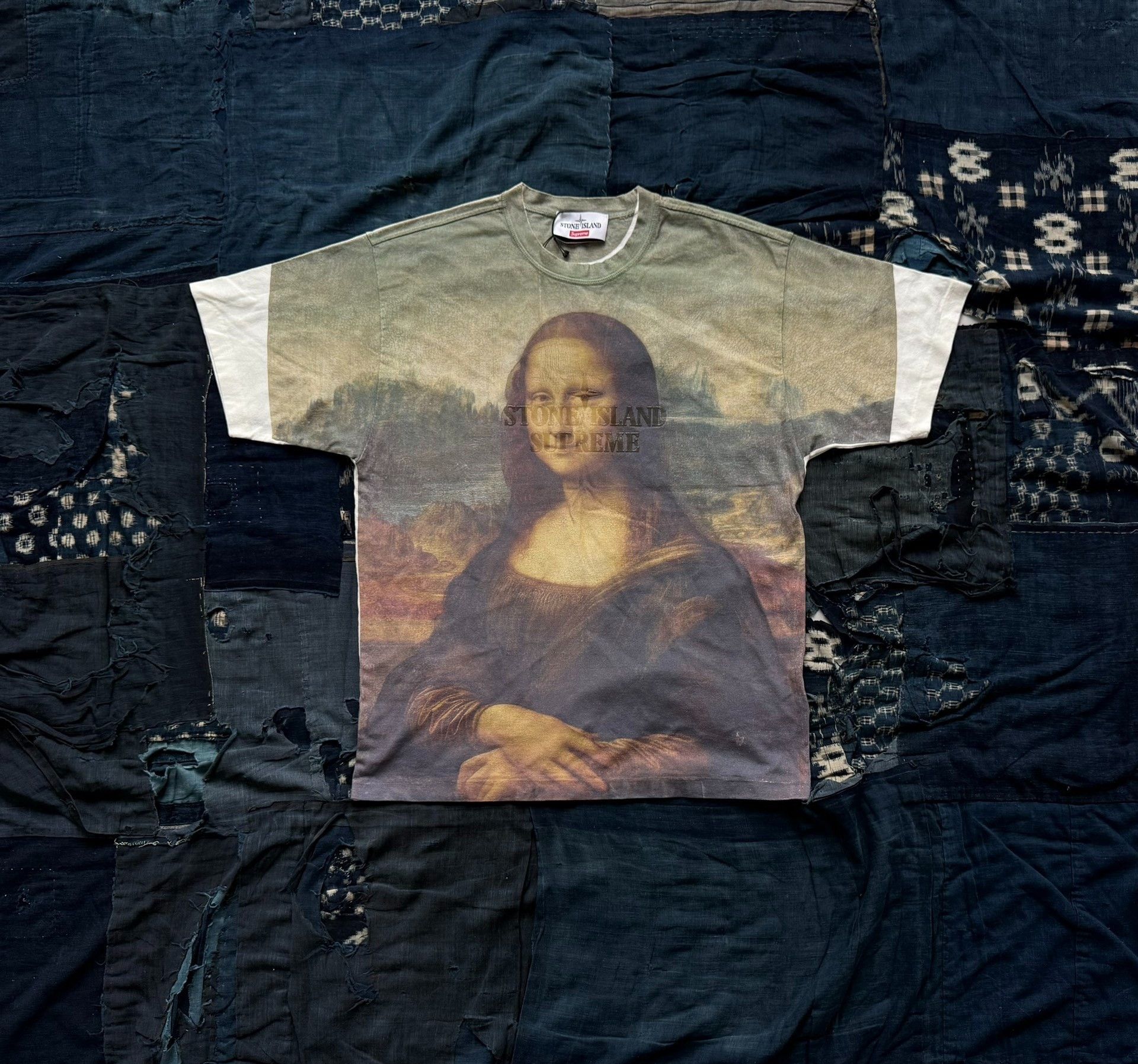 Stone Island Supreme Stone Island Collaboration Mona Lisa Tee Size US S / EU 44-46 / 1 - 1 Thumbnail