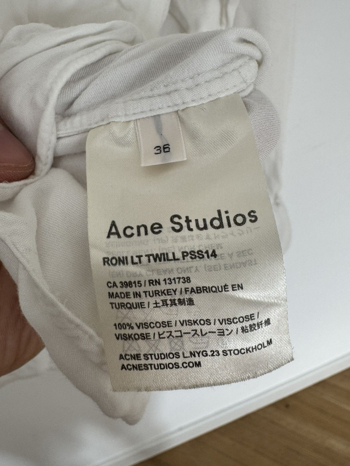 Acne Studios Acne Studios Viscose Button Up Shirt White Designer Size US M / EU 48-50 / 2 - 5 Thumbnail