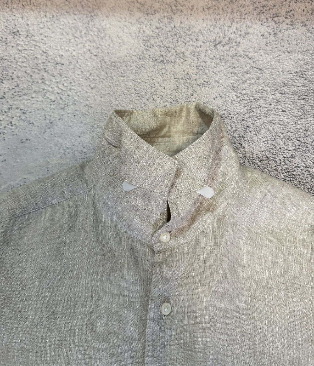 Suitsupply Suitsupply Linen Shirt Mens L Slim Fit Beige Italian Fabric Size US L / EU 52-54 / 3 - 5 Thumbnail