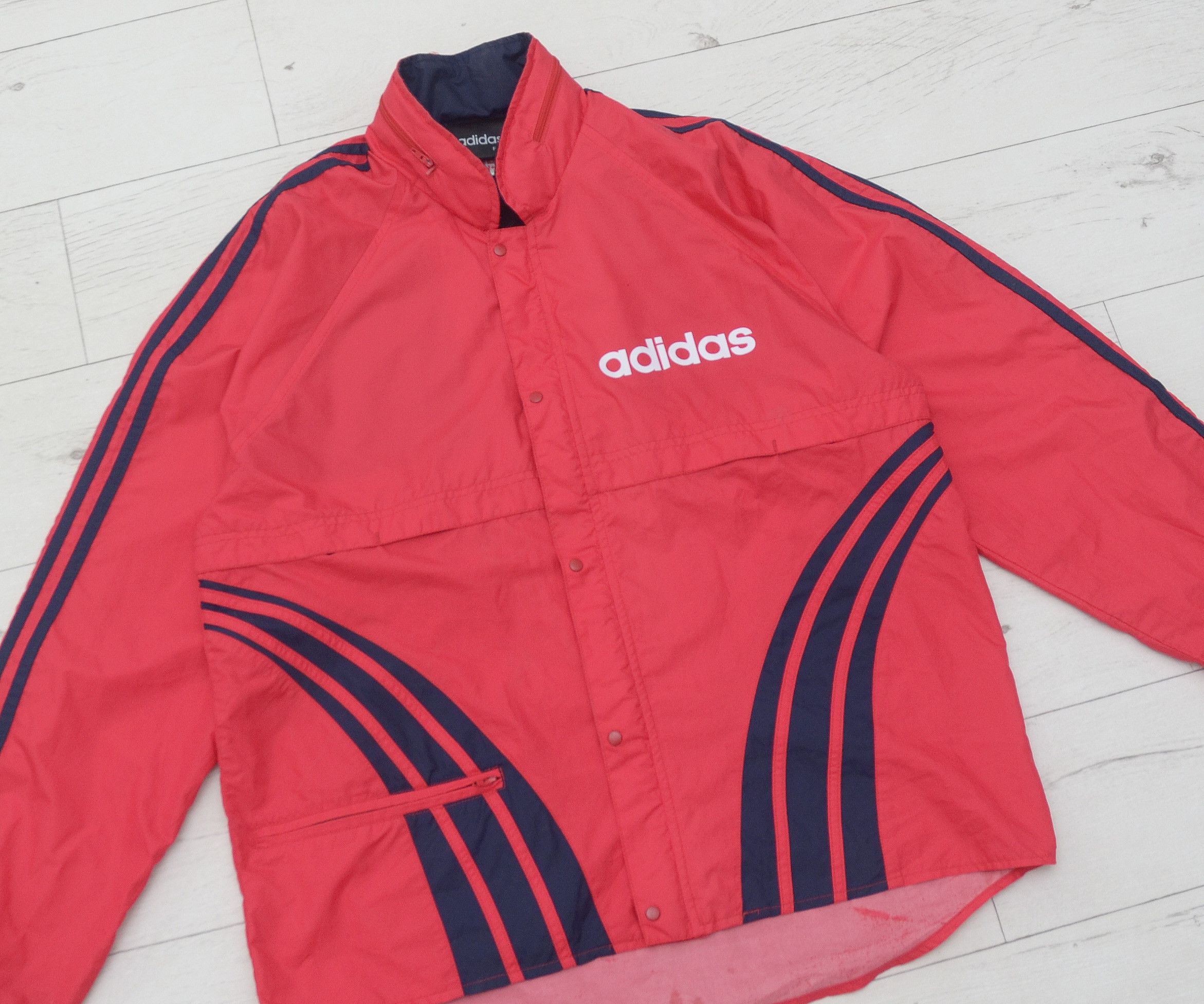 Adidas × Vintage Vintage 90's Adidas Windbreaker Lightweight Nylon Jacket Size US S / EU 44-46 / 1 - 2 Thumbnail