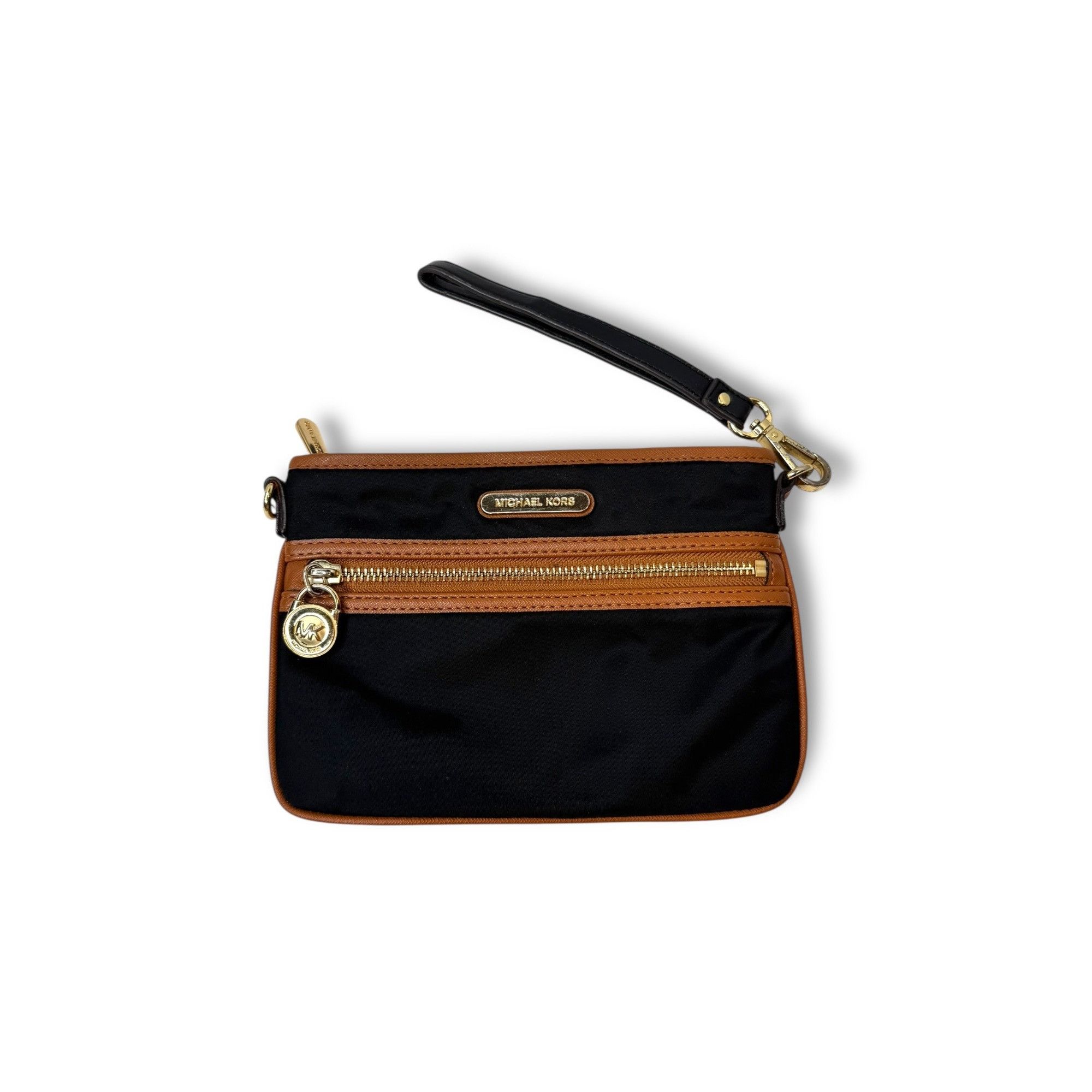 Michael Kors Michael Kors Kempton Black Nylon Wristlet Gold Tone Hardware Size ONE SIZE - 1 Thumbnail
