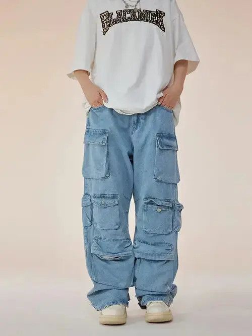 Designer × Japanese Brand × Vintage distressed hiphop y2k baggy cargo pants Size US 32 / EU 48 - 1 Thumbnail
