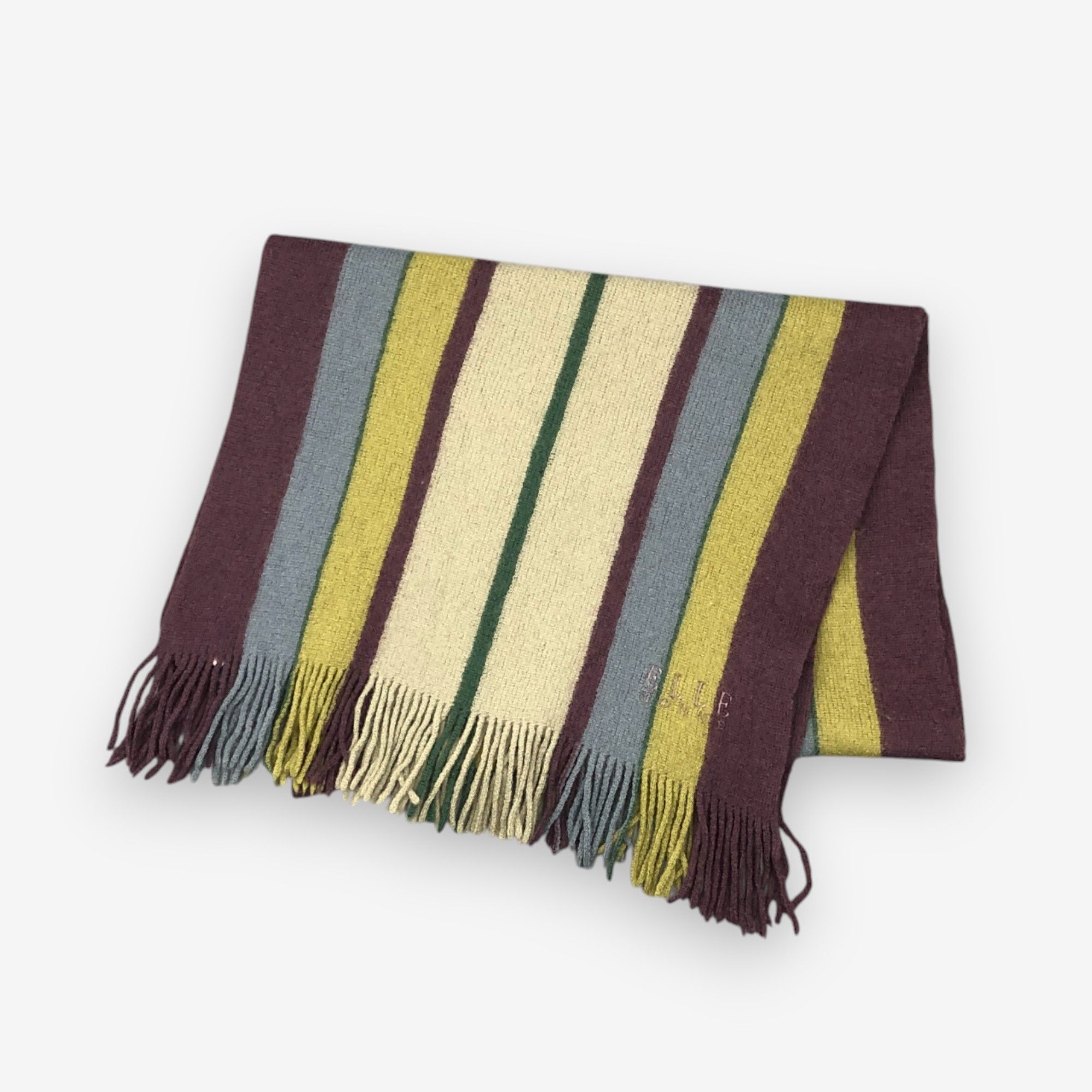 Japanese Brand Vintage Elle Scarf Muffler Wool Ribbed Knit Winter Scarves Size ONE SIZE - 3 Thumbnail