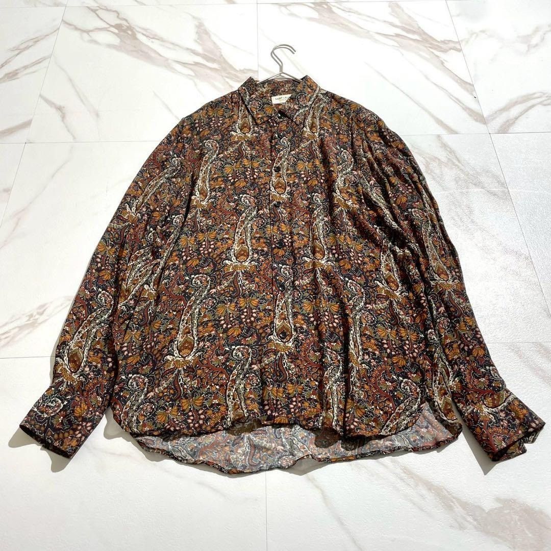 Saint Laurent Paris SAINT LAURENT PARIS Paisley Long Sleeve Shirt Rayon Size L Size US L / EU 52-54 / 3 - 1 Thumbnail