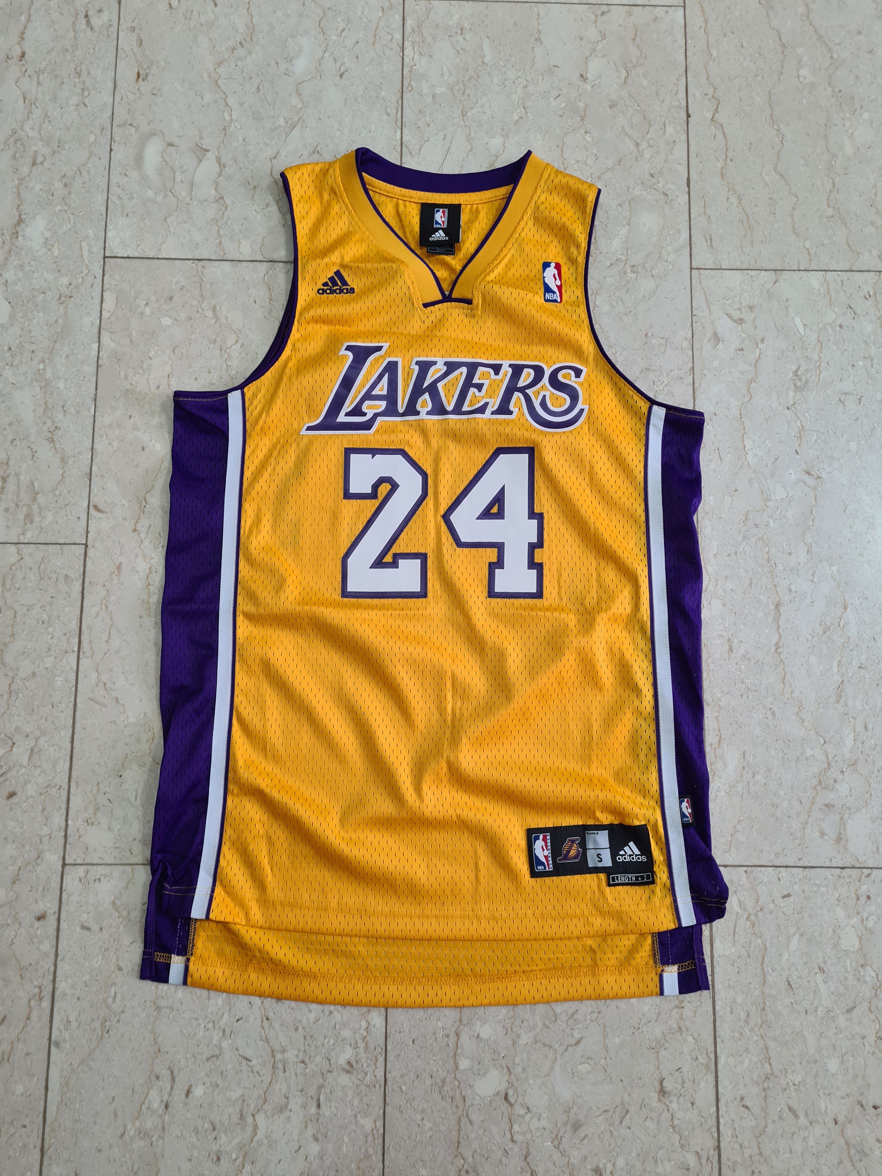 image of Authentic Adidas Kobe Bryant Lakers Home Swingman Jersey in Yellow, Men's (Size Small)