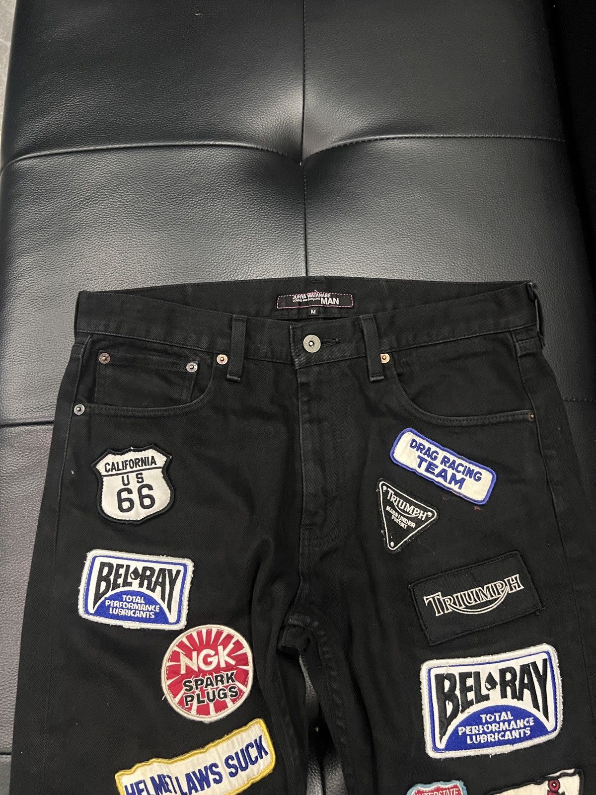 Junya Watanabe Junya Watanabe MAN by CdG 2002 Motorcycle Embroidery Jeans Size US 30 / EU 46 - 3 Thumbnail