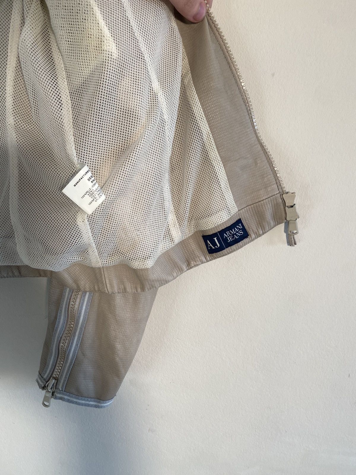 Armani × Vintage Vintage Armani Jeans Leather Biker Jacket women’s Size L / US 10 / IT 46 - 7 Thumbnail