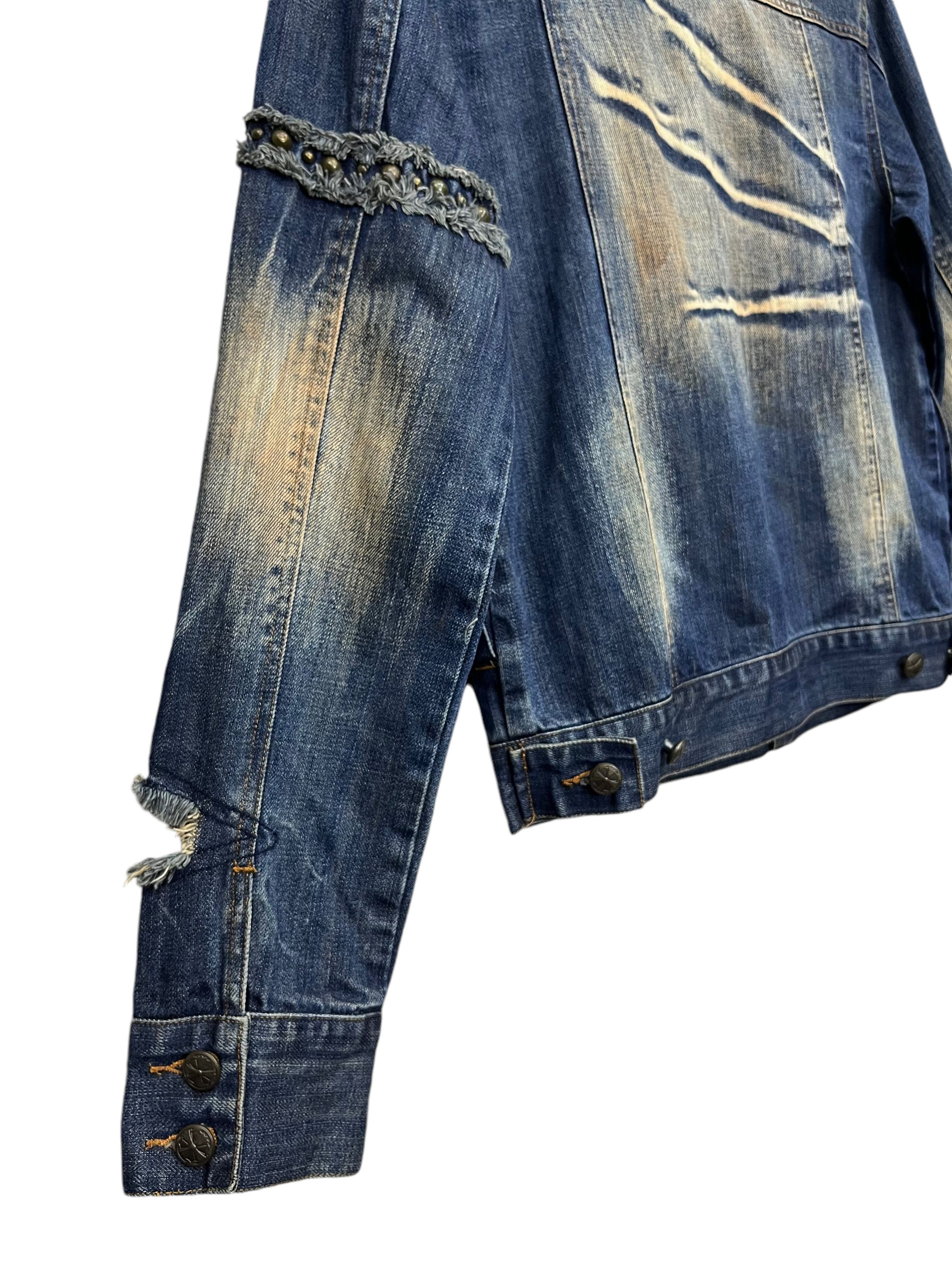 If Six Was Nine × Japanese Brand × Seditionaries Vtg MIDAS Seditionaries Rusty Mudwash Clawmark Denim Jacket Size S / US 4 / IT 40 - 9 Thumbnail
