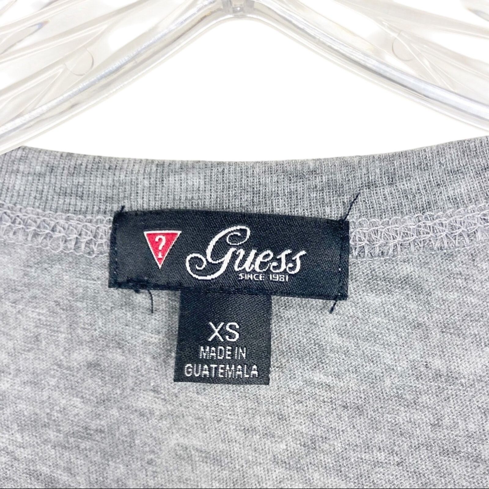 Guess Guess Love Gray Spell Out Short Sleeve T Shirt Sz XS Size XS / US 0-2 / IT 36-38 - 3 Thumbnail