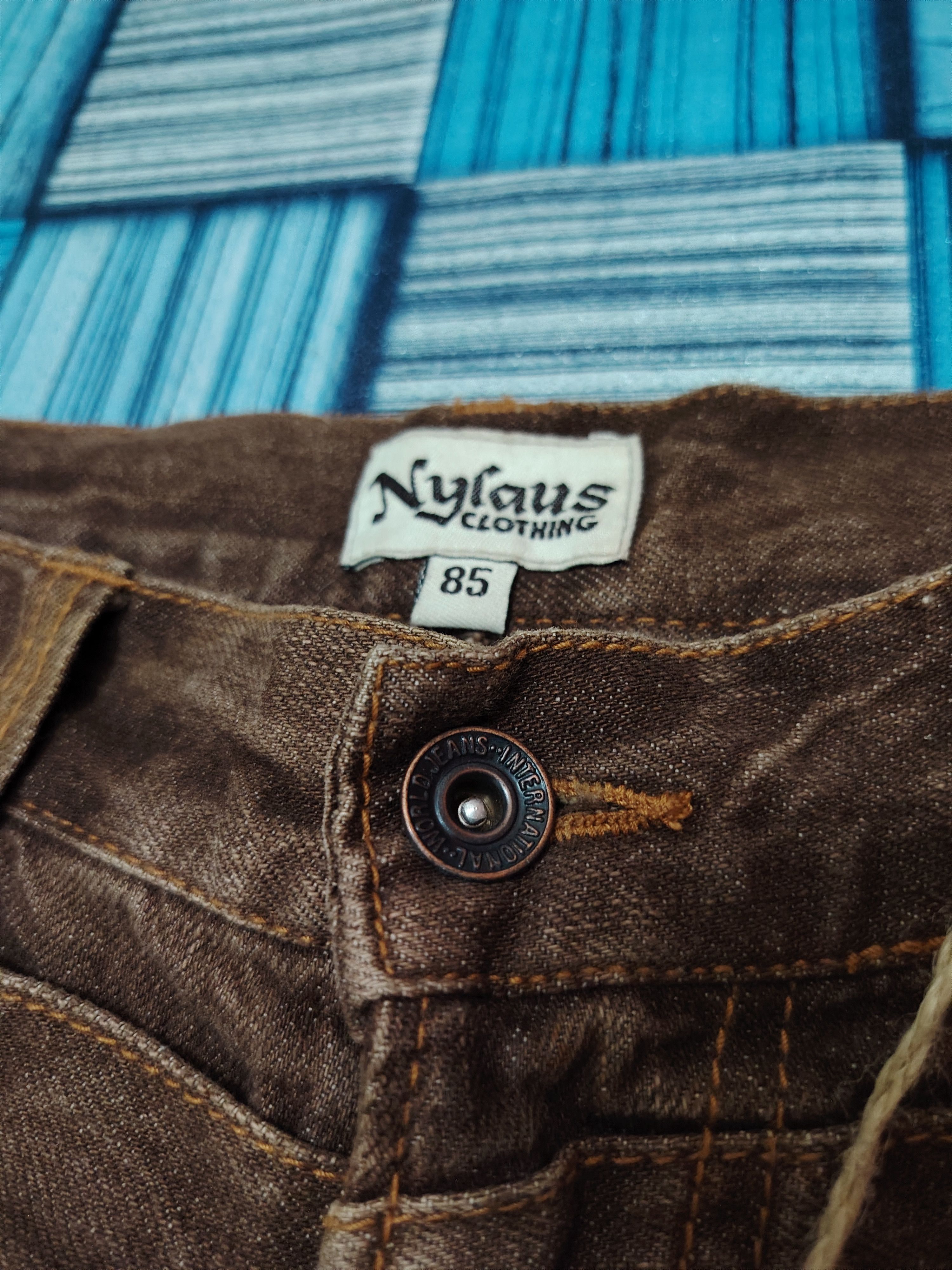 Who Decides War Rare Japanese Brown Nylaus Double waist Flared Jeans Size US 32 / EU 48 - 7 Thumbnail