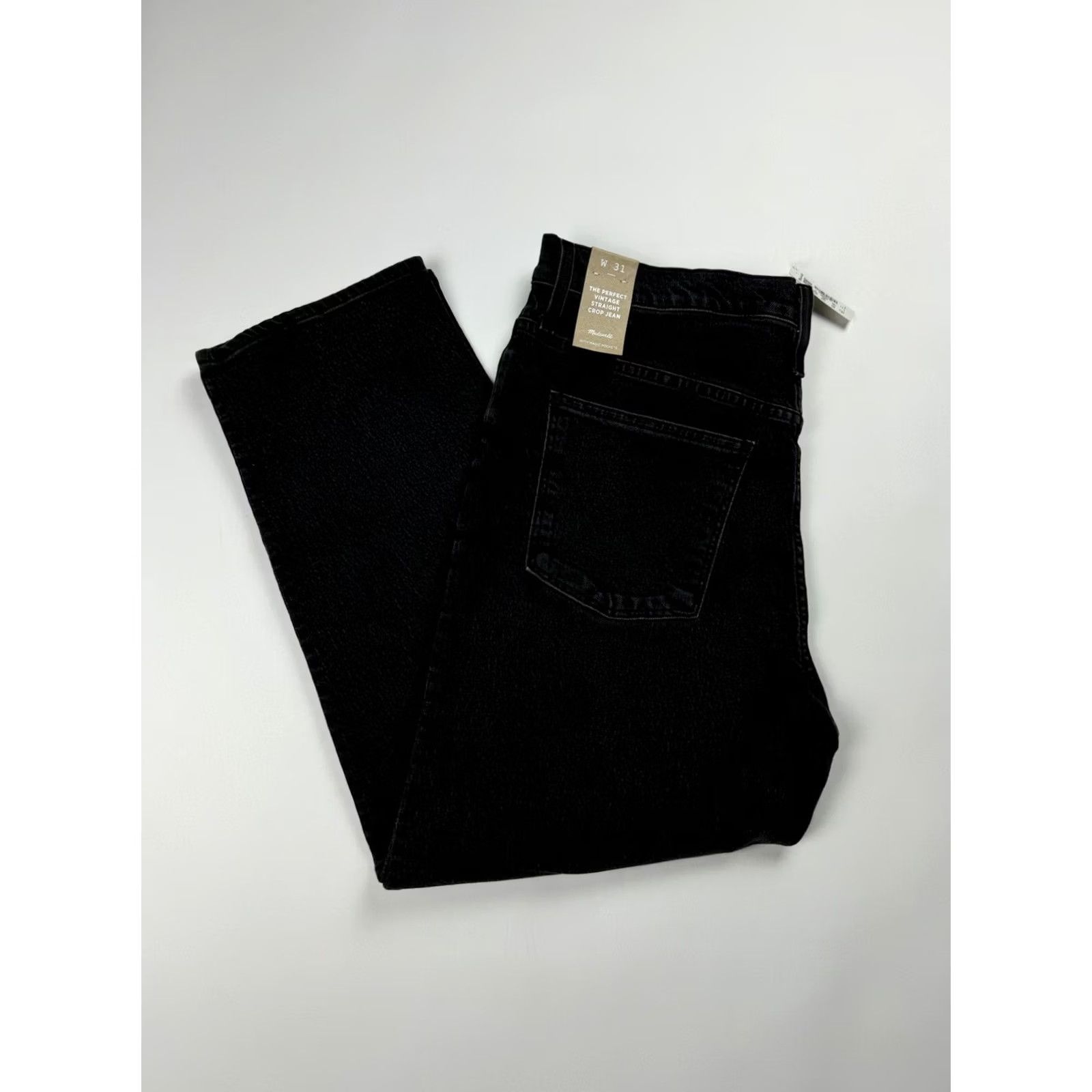 Madewell VINTAGE Madewell The Perfect Cropped Jeans Women 31 Black NWT Size 24" / US 00 / IT 34 - 2 Thumbnail