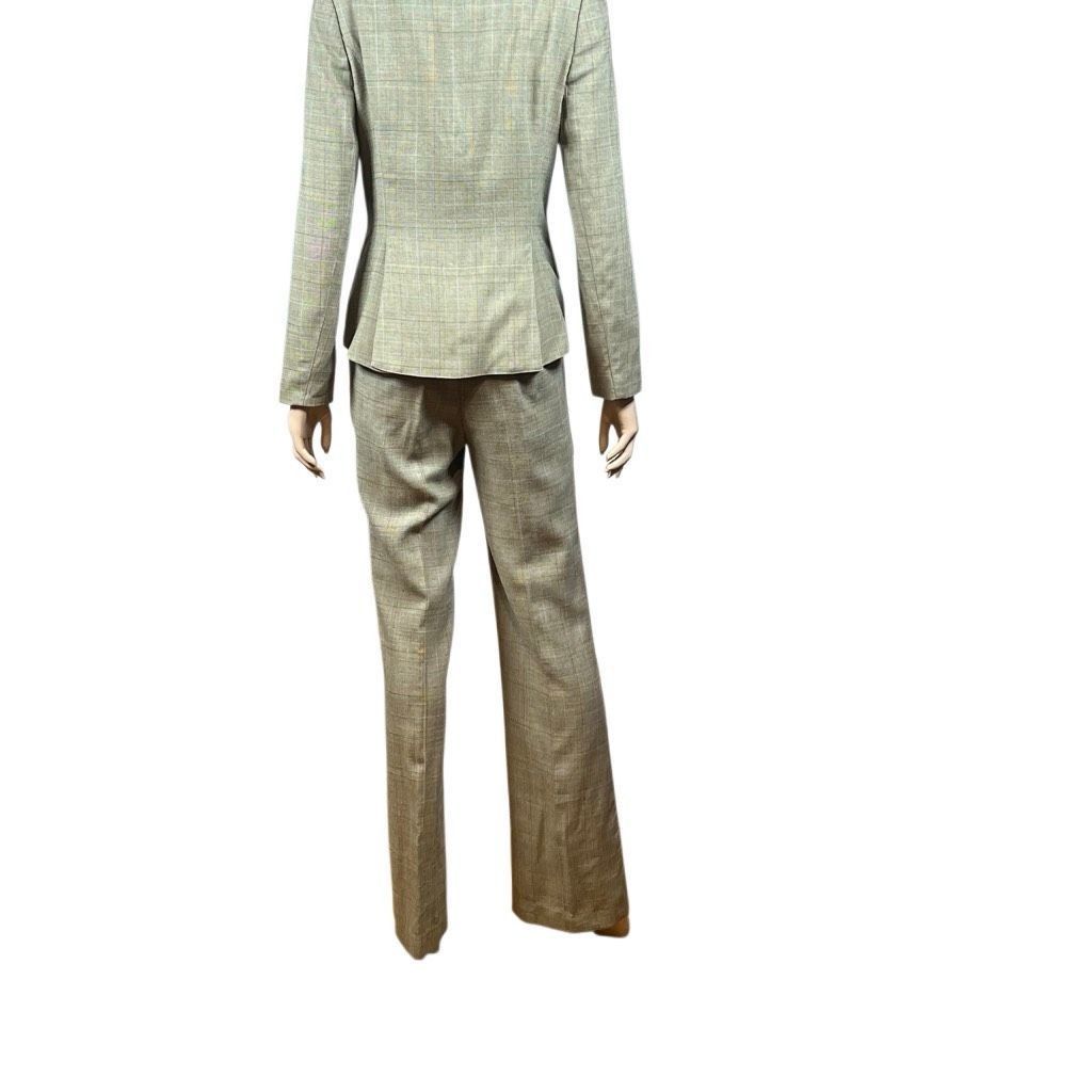 Vintage Vintage J Jodi Embroidered Plaid Pantsuit Olive Size 6 (048) Size M / US 6-8 / IT 42-44 - 8 Thumbnail
