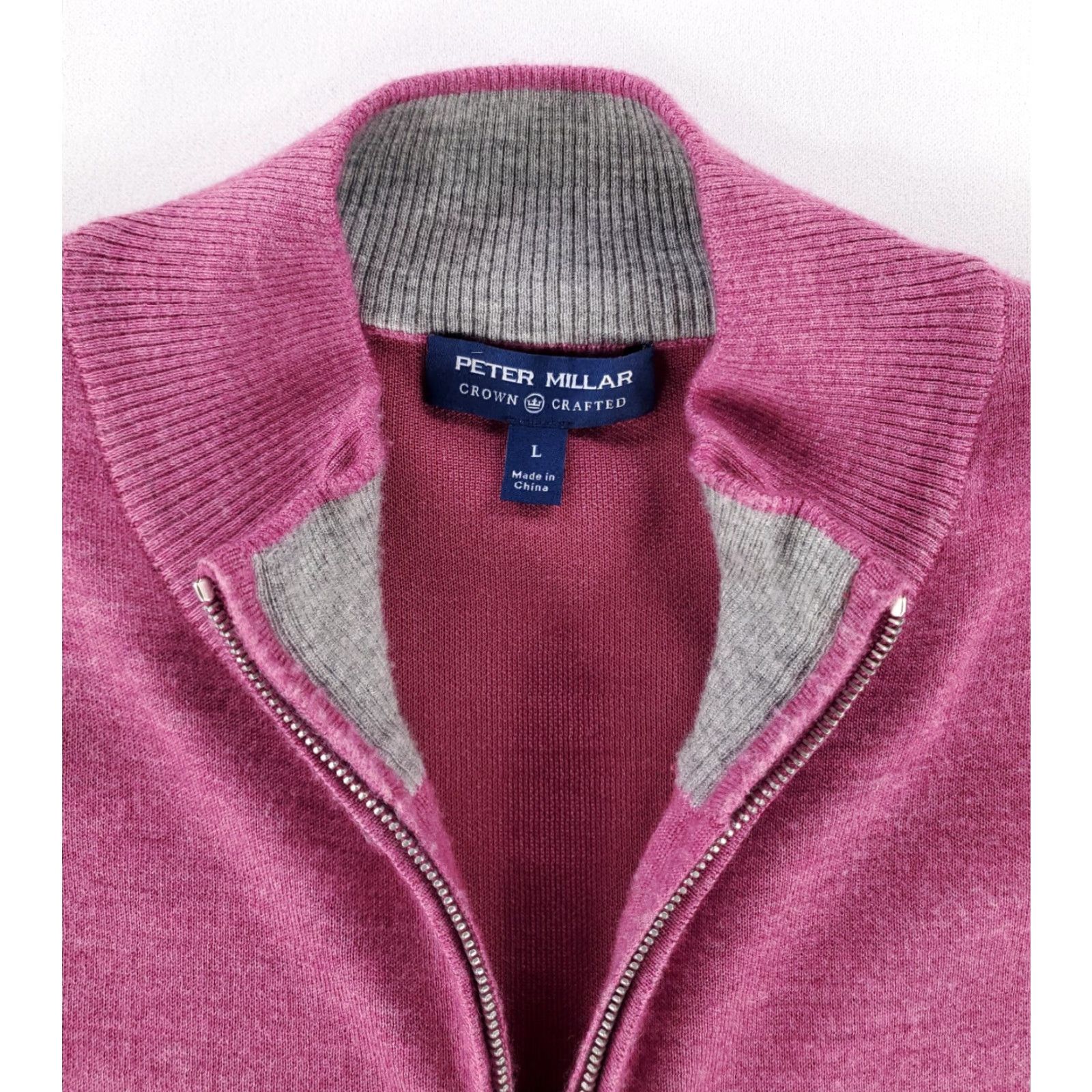 Peter Millar VINTAGE Peter Millar Crown Crafted Quarter Zip Cashmere Silk Blend Purple Mens L Size US L / EU 52-54 / 3 - 2 Thumbnail