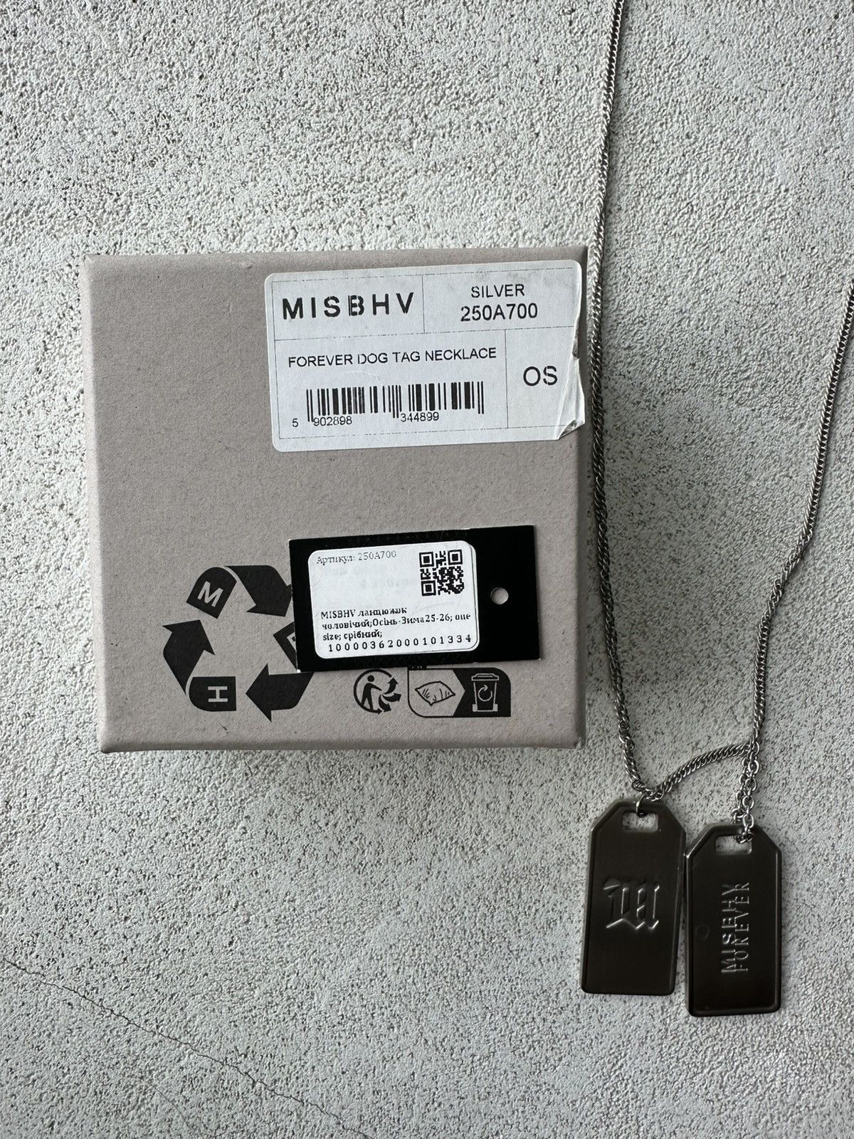 Misbhv Misbhv Forever Dog Tag Double Necklace Silver NWT Size ONE SIZE - 4 Thumbnail