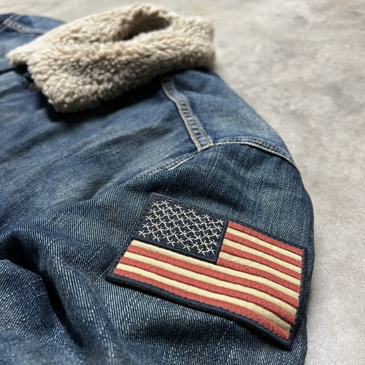 Denim & Supply Ralph Lauren × Polo Ralph Lauren × RRL Ralph Lauren Vintage 2000’s Polo Denim & Supply Sherpa-Lined Denim Jacket Size US XXL / EU 58 / 5 - 5 Thumbnail