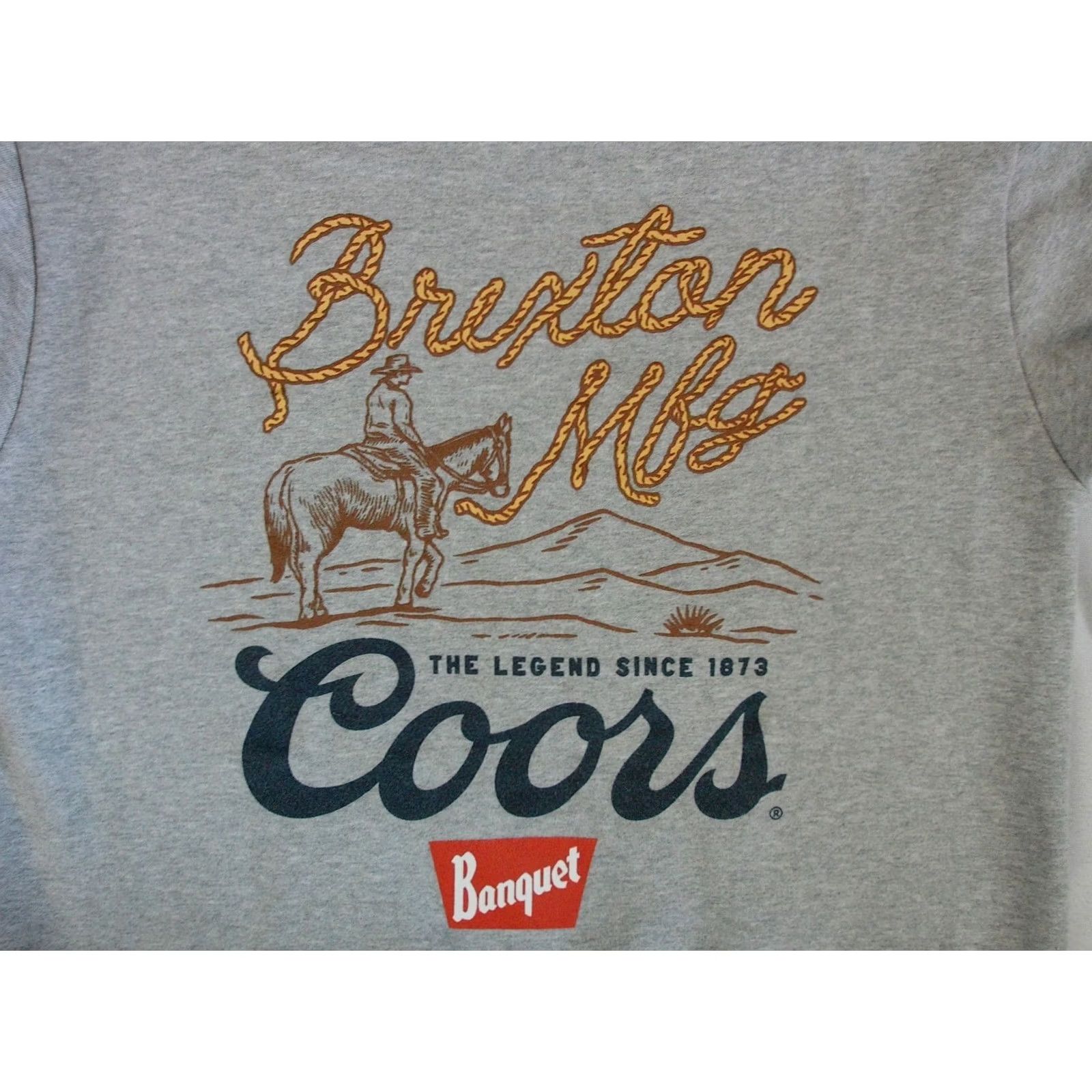 Brixton Brixton Coors Banquet Hoodie Sweatshirt Women's MED Gray Cotton/Polyester Pullover Hooded Western Cowboy Beer Logo L/S Size M / US 6-8 / IT 42-44 - 5 Thumbnail
